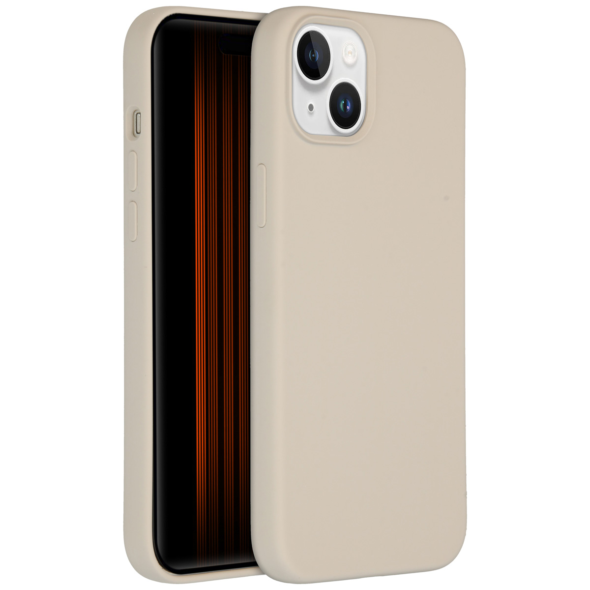 Accezz Liquid Silikoncase für das Apple iPhone 15 Plus - Stone