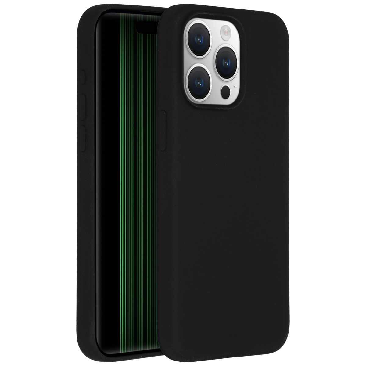 Accezz Liquid Silikoncase für das Apple iPhone 15 Pro Max - Schwarz