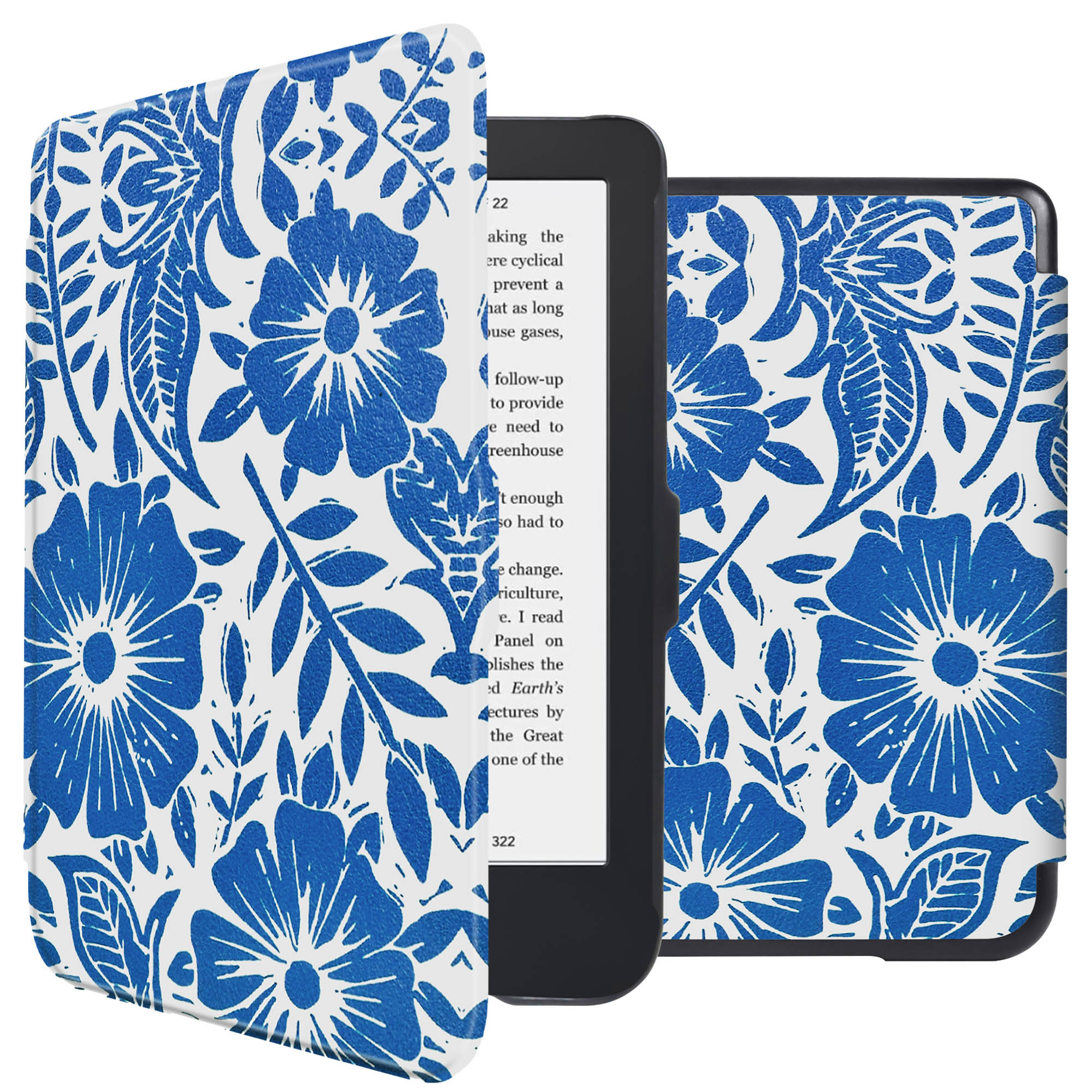 imoshion Design Slim Hard Case Klapphülle für das Kobo Clara 2E / Tolino Shine 4 - Flower Tile