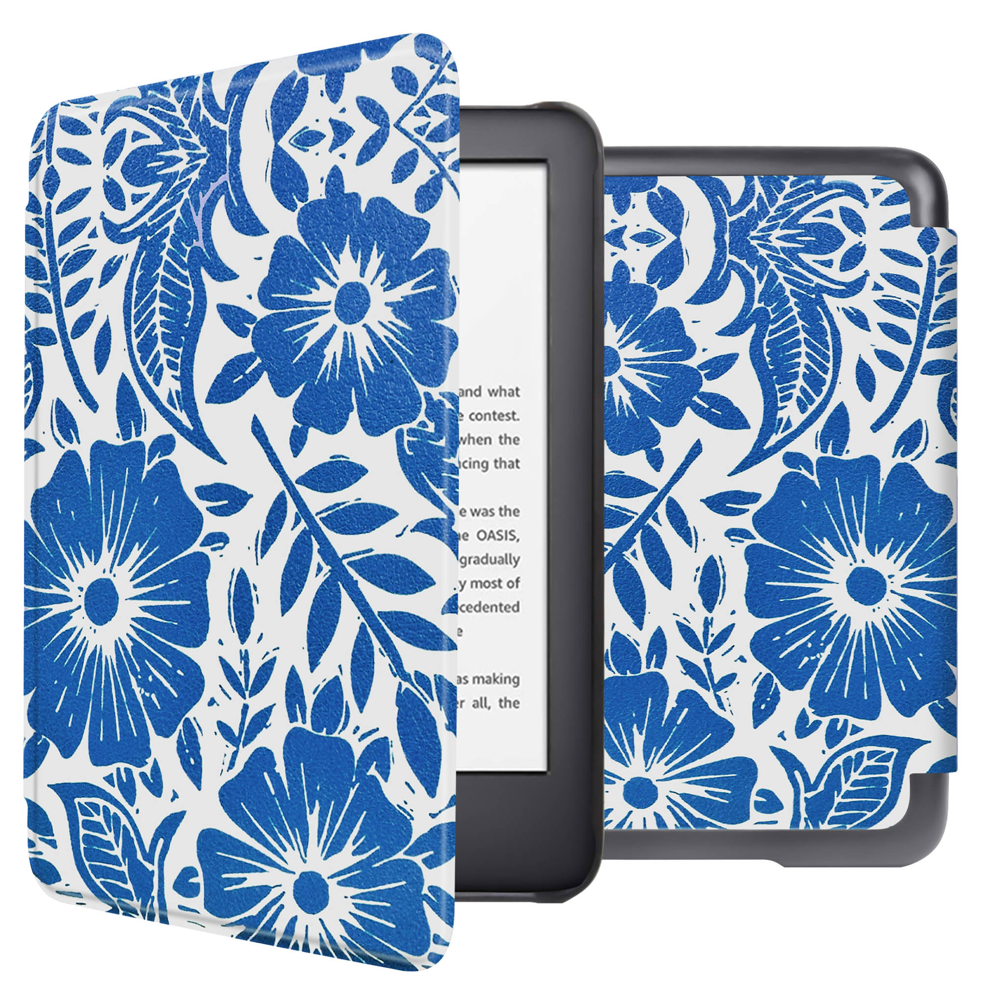 imoshion Design Slim Hard Case Klapphülle für das Amazon Kindle (2024) / Amazon Kindle (2022) 11th gen - Flower Tile