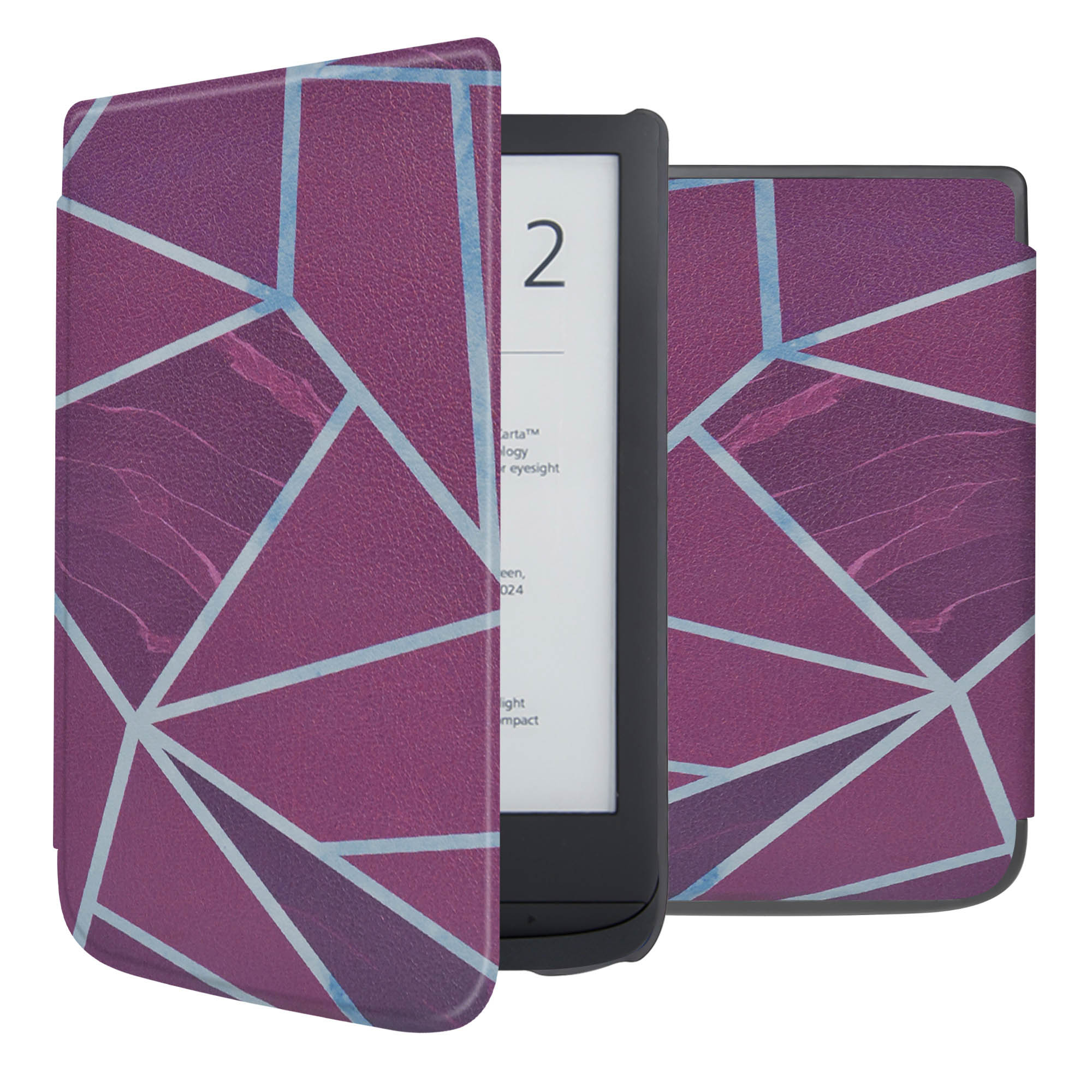 imoshion Design Slim Hard Case Klapphülle für das Pocketbook Touch Lux 5 / HD 3 / Basic Lux 4 / Vivlio Lux 5 - Bordeaux Graphic
