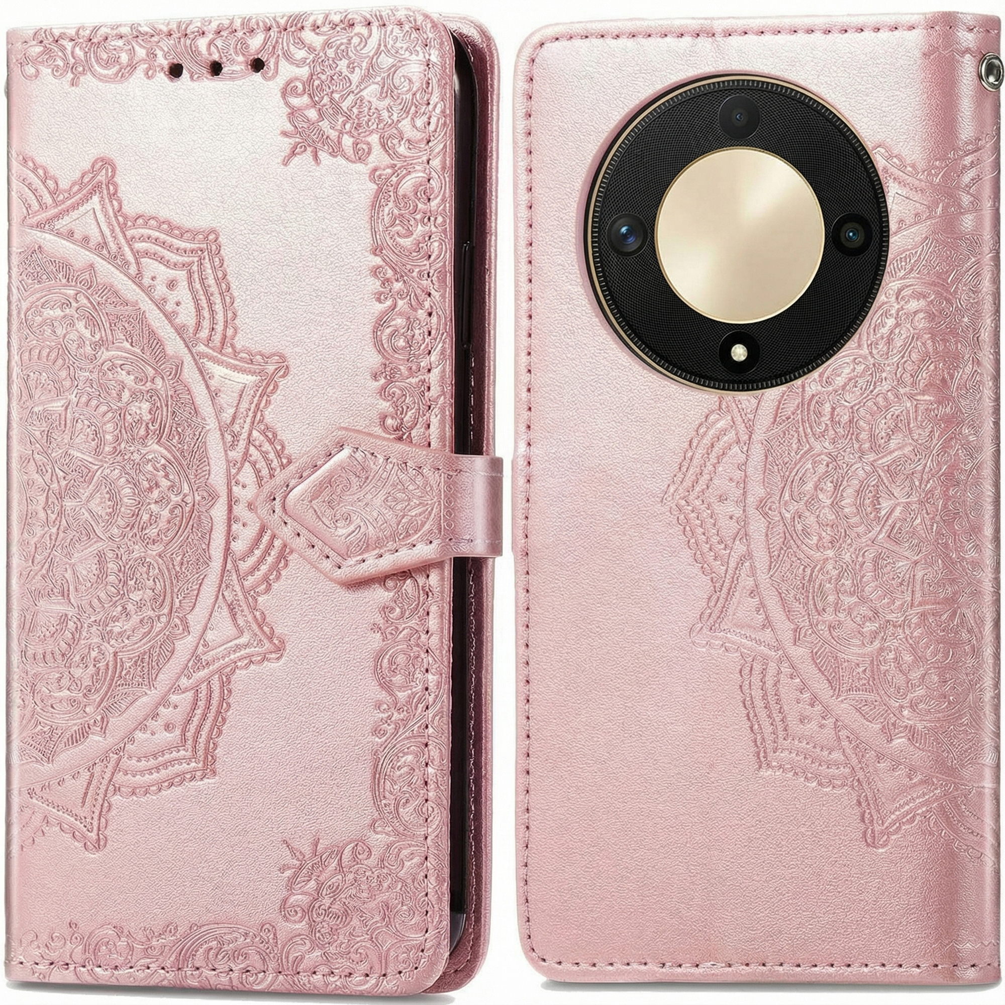 imoshion Mandala Klapphülle für das Honor Magic 6 Lite - Rosé gold