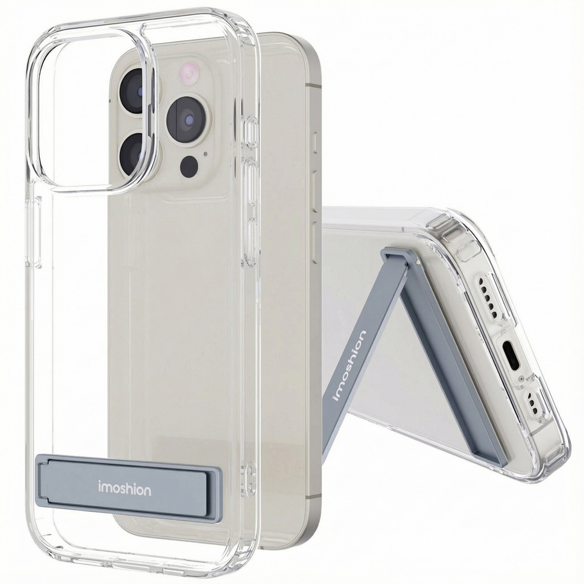 imoshion Back Cover mit Ständer für das Apple iPhone 15 Pro - Transparent