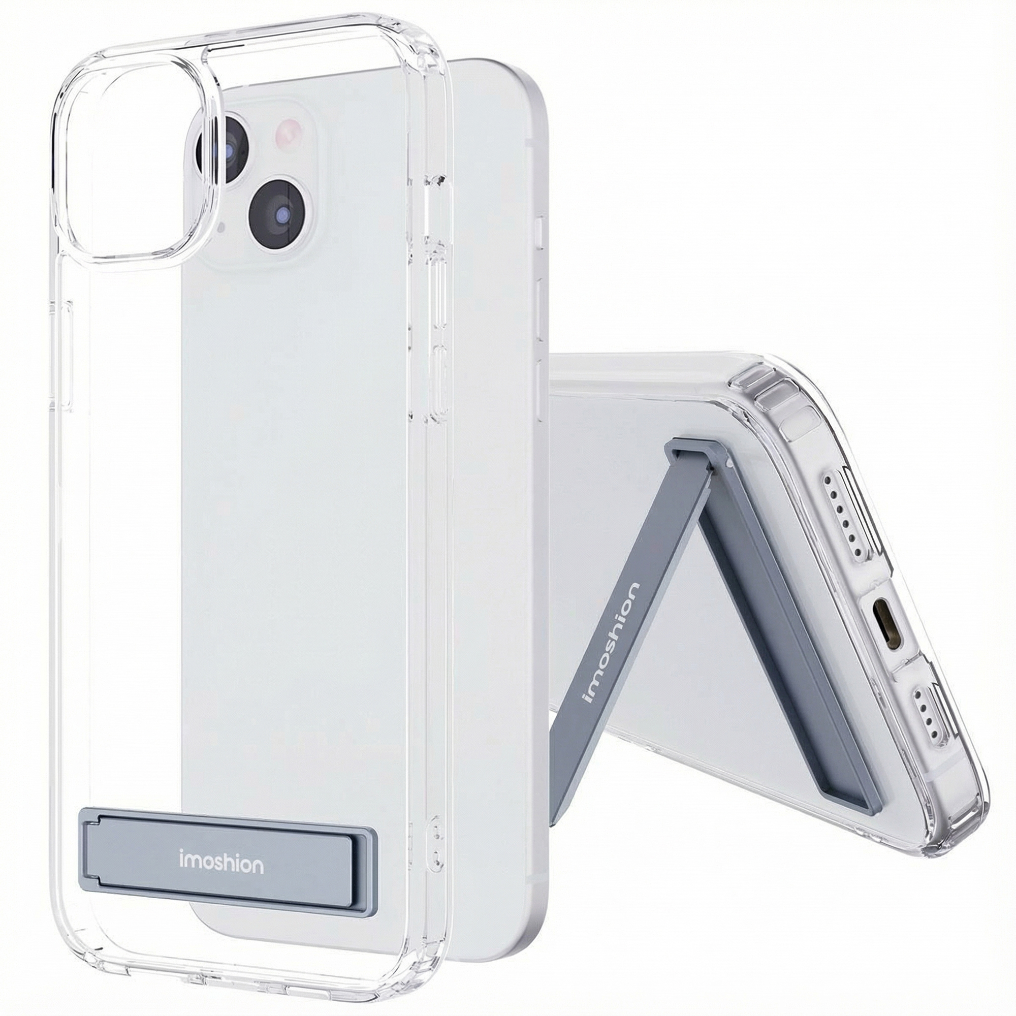 imoshion Back Cover mit Ständer für das Apple iPhone 15 Plus - Transparent