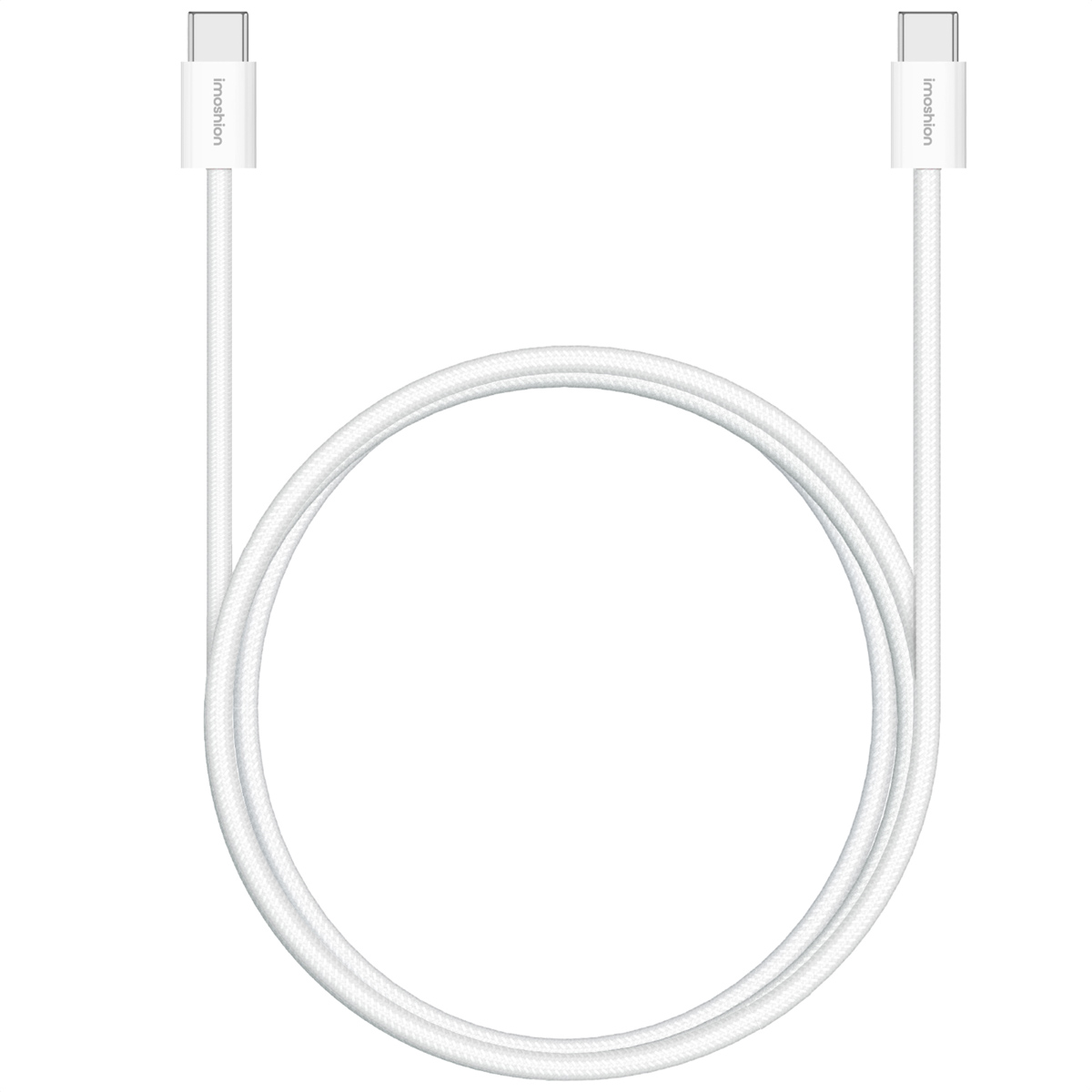 imoshion Braided USB-C-zu-USB-C-Kabel 60 W - 2 Meter - Weiß