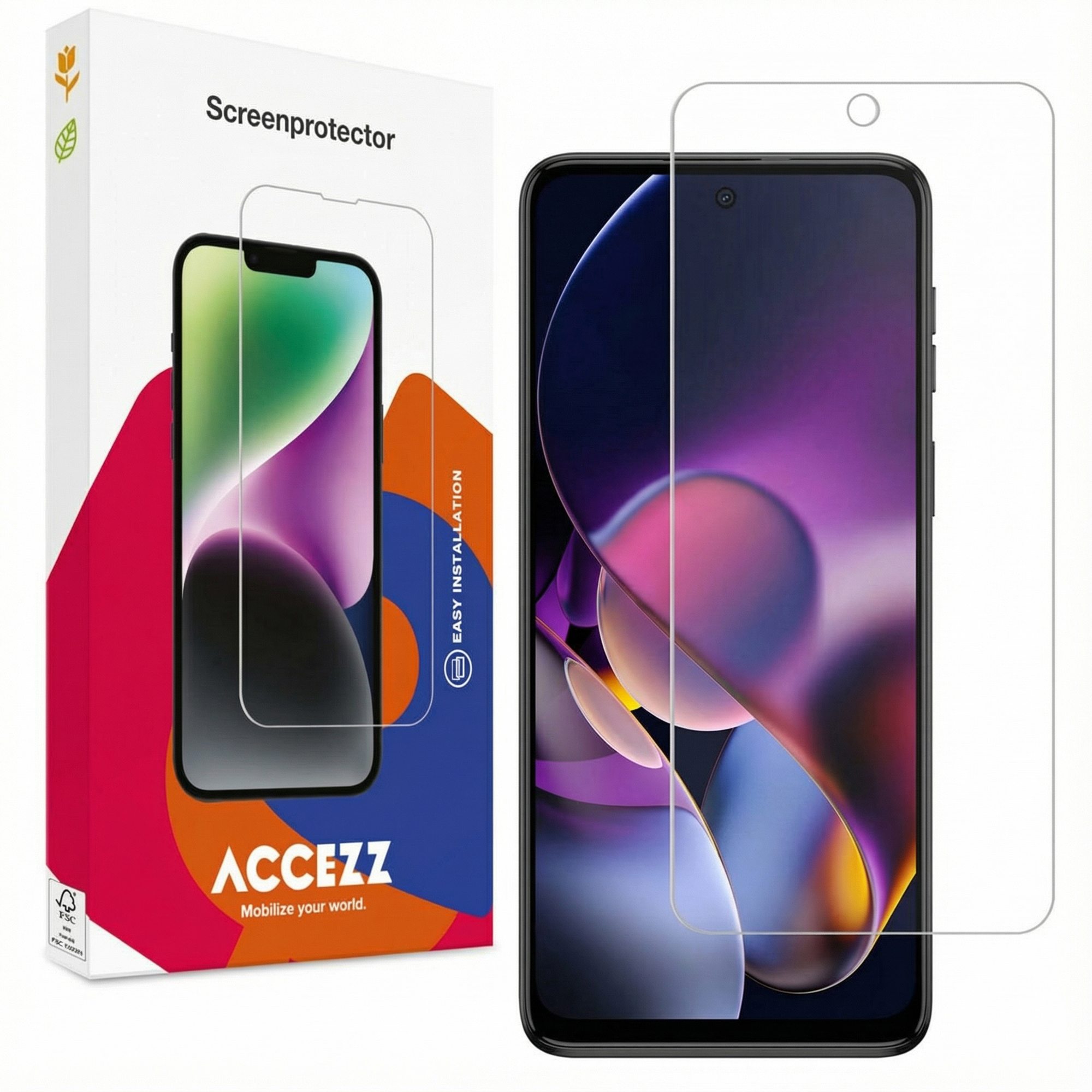 Accezz Screen Protector aus gehärtetem Glas für das Motorola Moto G54
