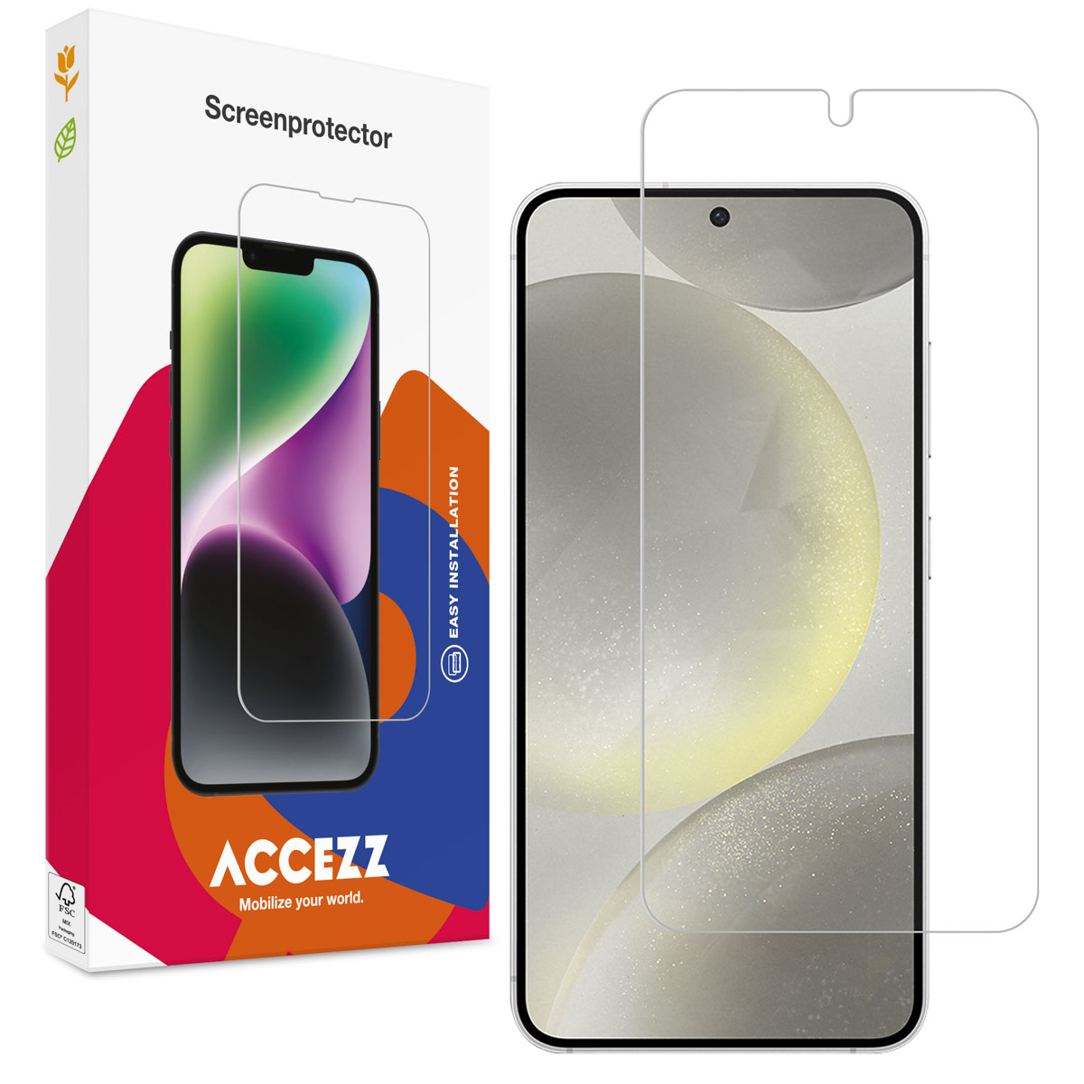 Accezz Screen Protector aus gehärtetem Glas für das Samsung Galaxy S25 / S24