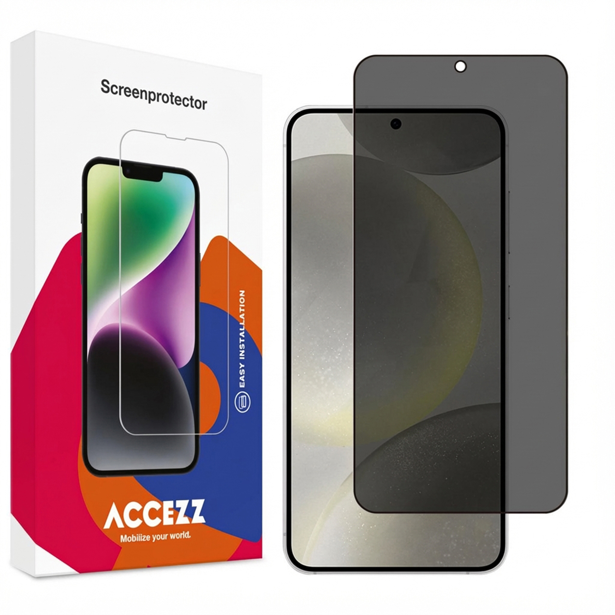 Accezz Privacy Displayschutz aus gehärtetem Glas für das Samsung Galaxy S25 / S24