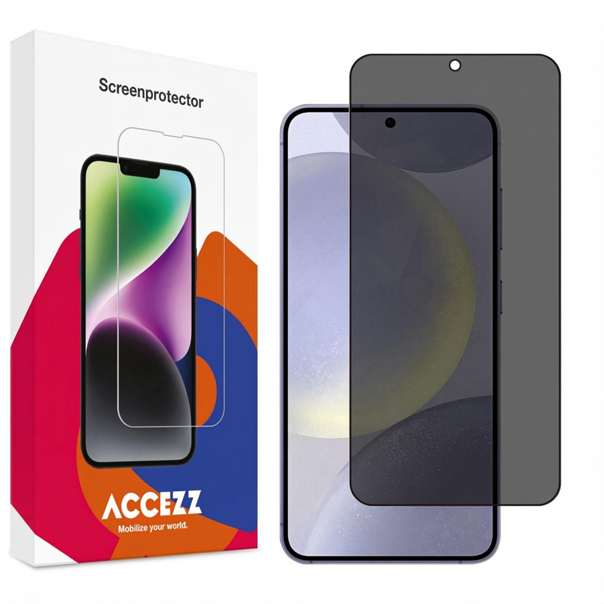 Accezz Privacy Displayschutz aus gehärtetem Glas für das Samsung Galaxy S24 Plus / S25 Plus