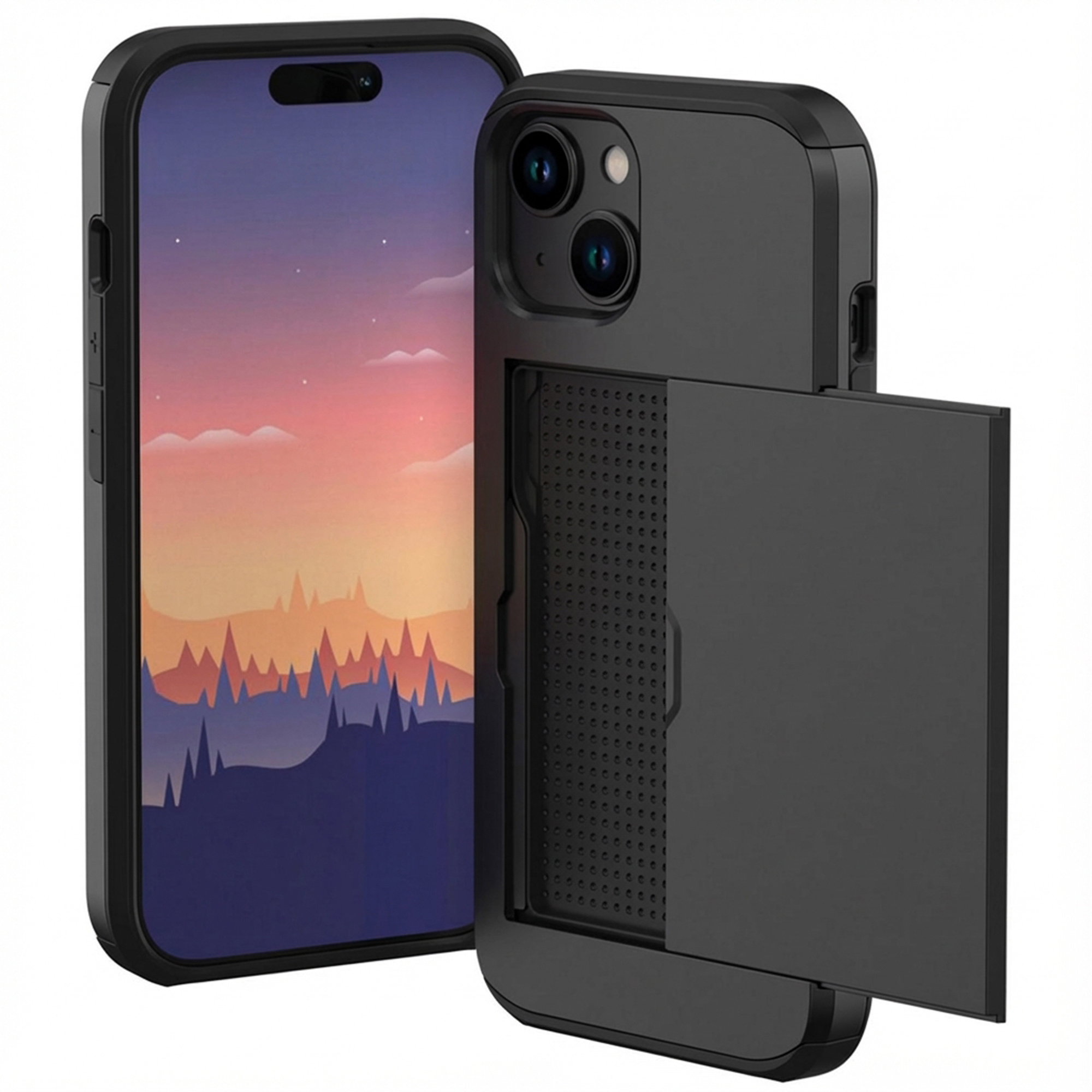 imoshion Backcover mit Kartenfach für das Apple iPhone 15 - Schwarz