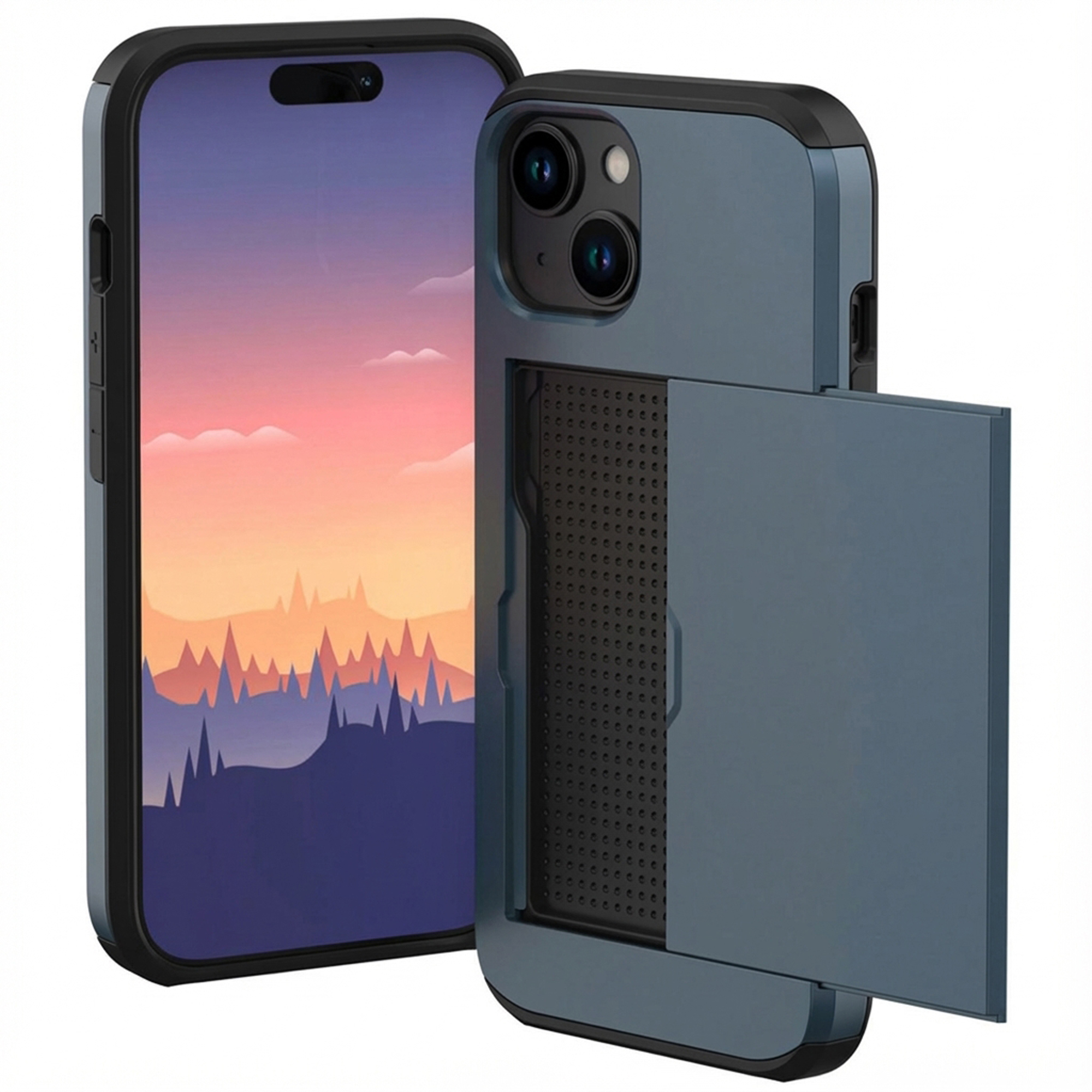 imoshion Backcover mit Kartenfach für das Apple iPhone 15 - Dunkelblau