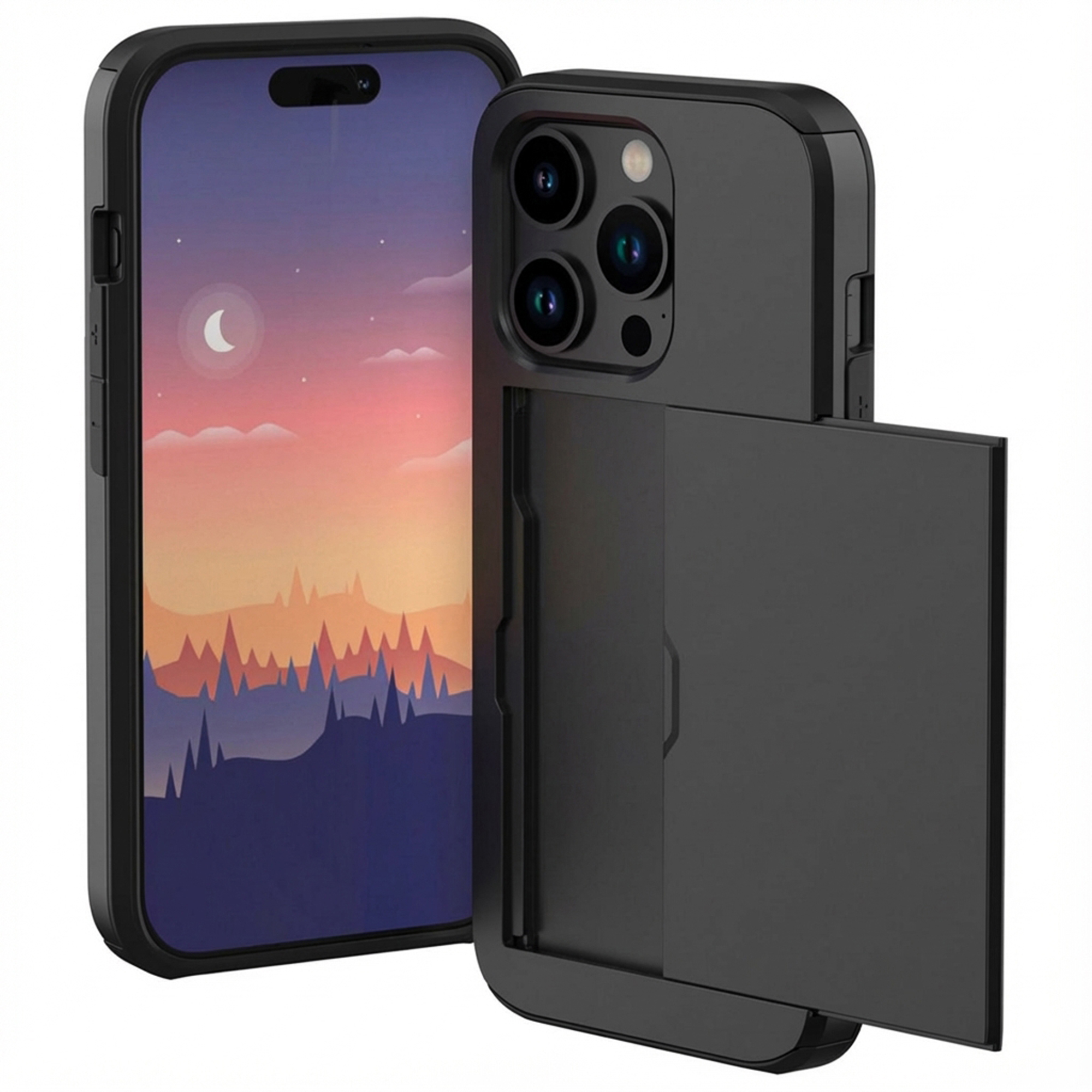 imoshion Backcover mit Kartenfach für das Apple iPhone 15 Pro - Schwarz