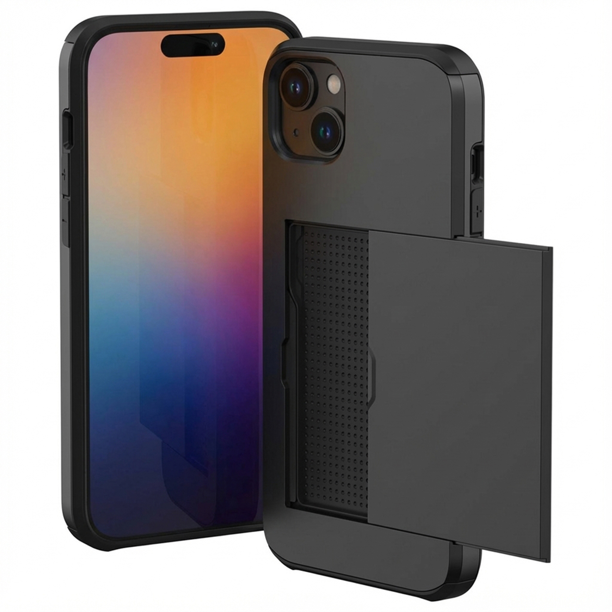 imoshion Backcover mit Kartenfach für das Apple iPhone 15 Plus - Schwarz