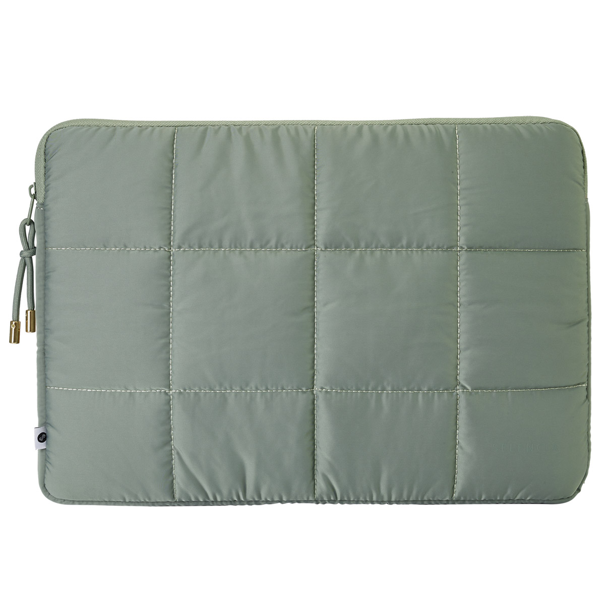 Selencia Puffy Laptop Hülle 15-16 Zoll - Laptop Sleeve - Sage Green