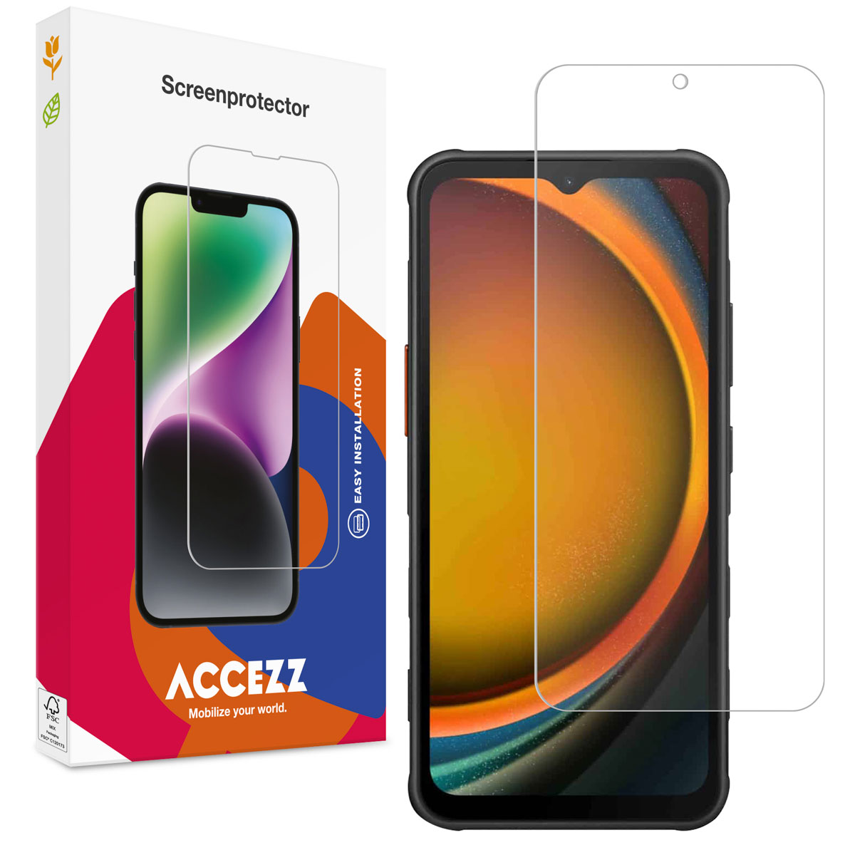 Accezz Screen Protector aus gehärtetem Glas für das Samsung Galaxy Xcover 7 / 7 Pro