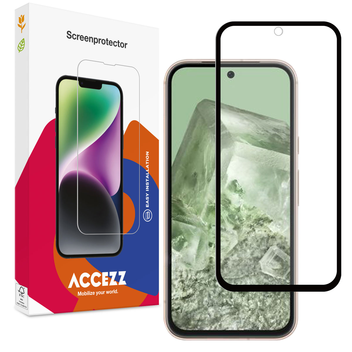 Accezz Full Cover Screen Protector aus gehärtetem Glas für das Google Pixel 8a