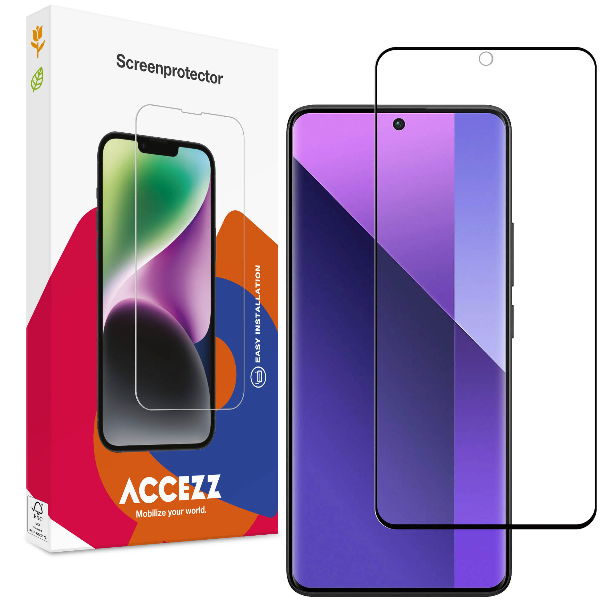 Accezz Full Cover Screen Protector aus gehärtetem Glas für das Xiaomi Redmi Note 13 Pro Plus (5G)