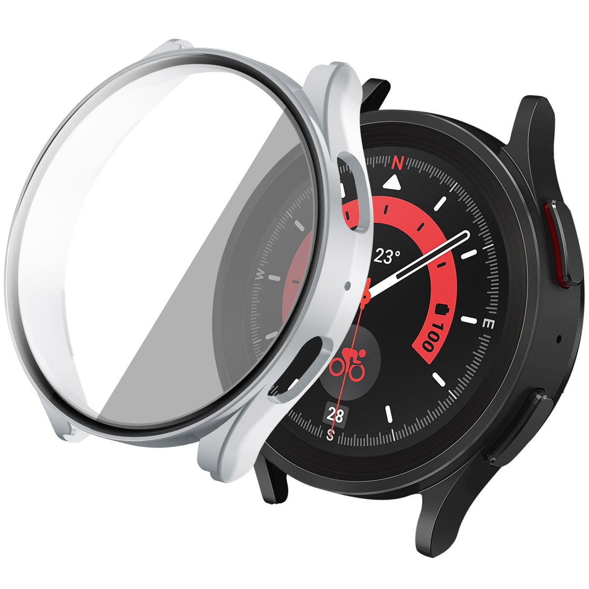 imoshion Full Cover Hard Case für das Samsung Galaxy Watch 5 - 44 mm - Silber