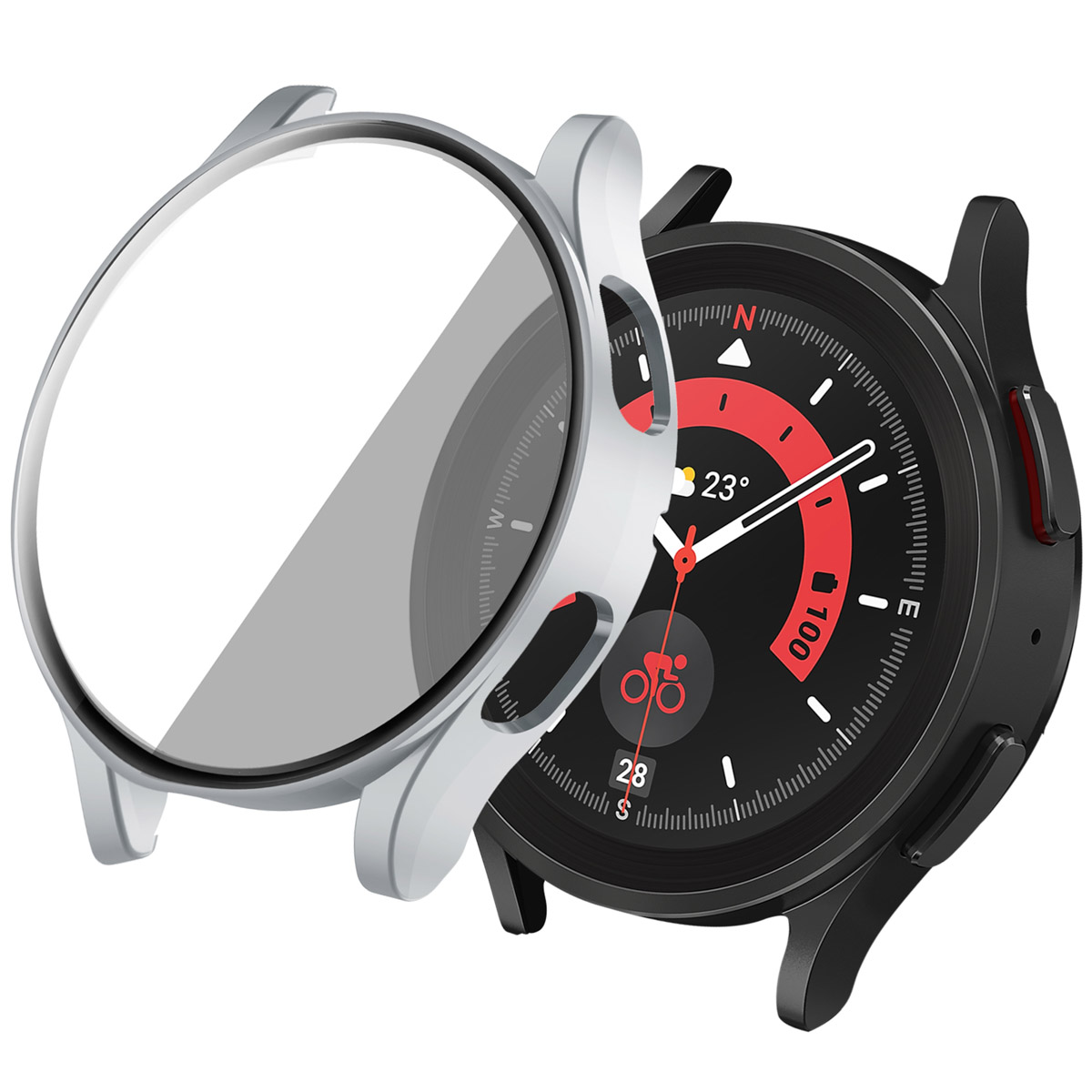 imoshion Full Cover Hard Case für das Samsung Galaxy Watch 4 - 44 mm - Silber