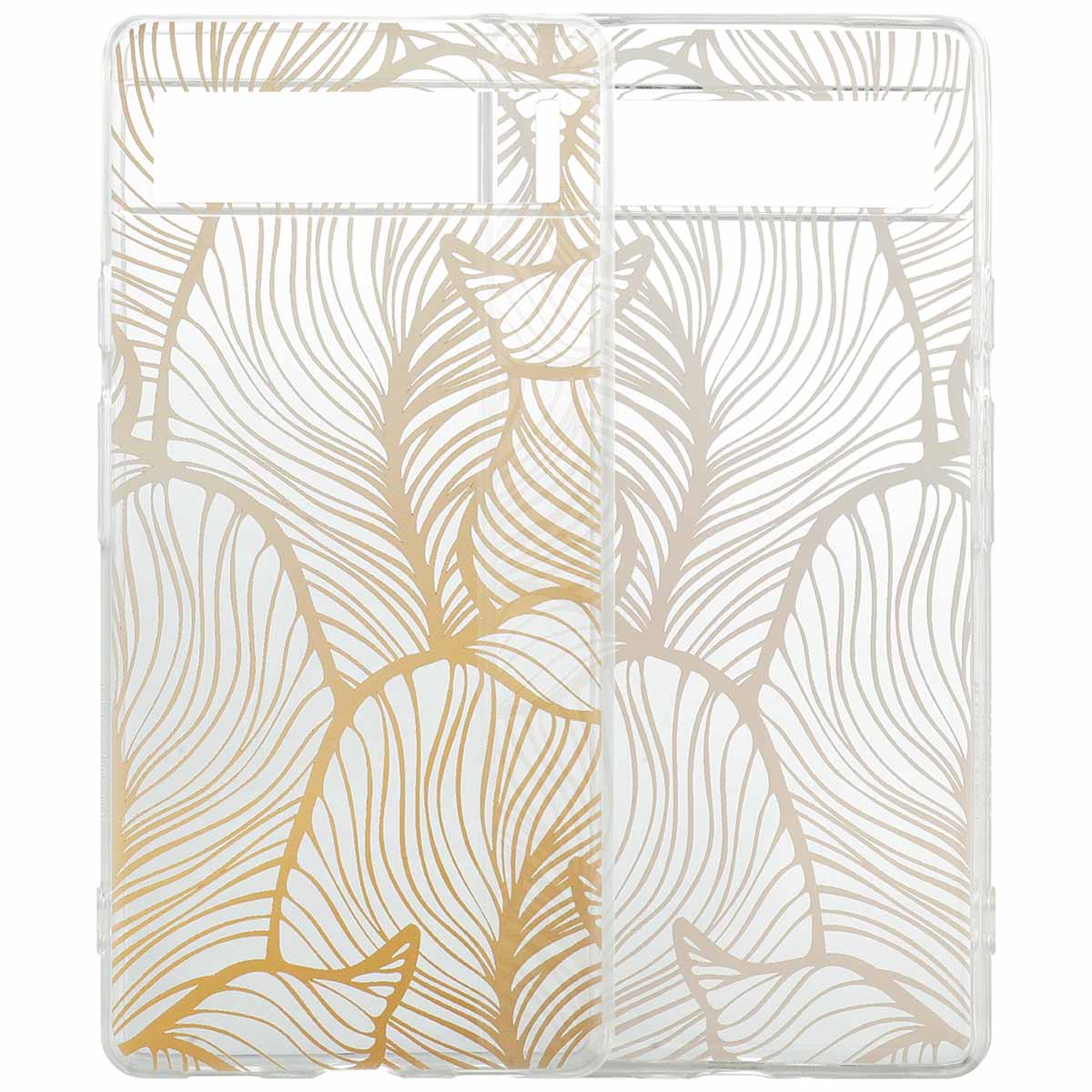 imoshion Design Hülle für das Google Pixel 6a - Golden Leaves Transparent