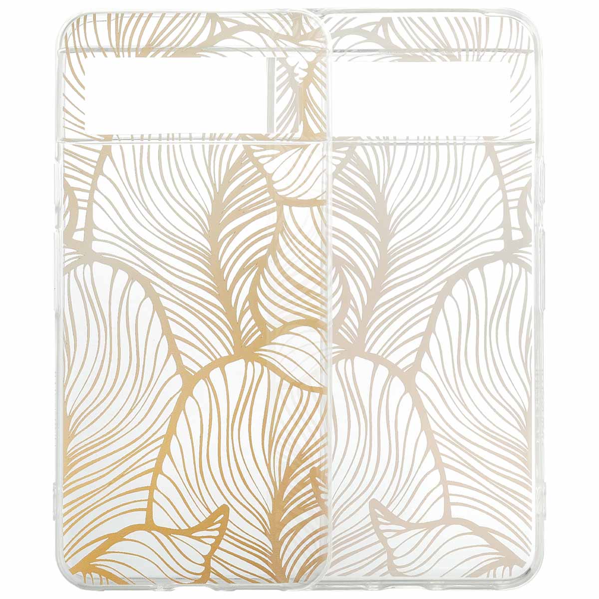 imoshion Design Hülle für das Google Pixel 8 - Golden Leaves Transparent