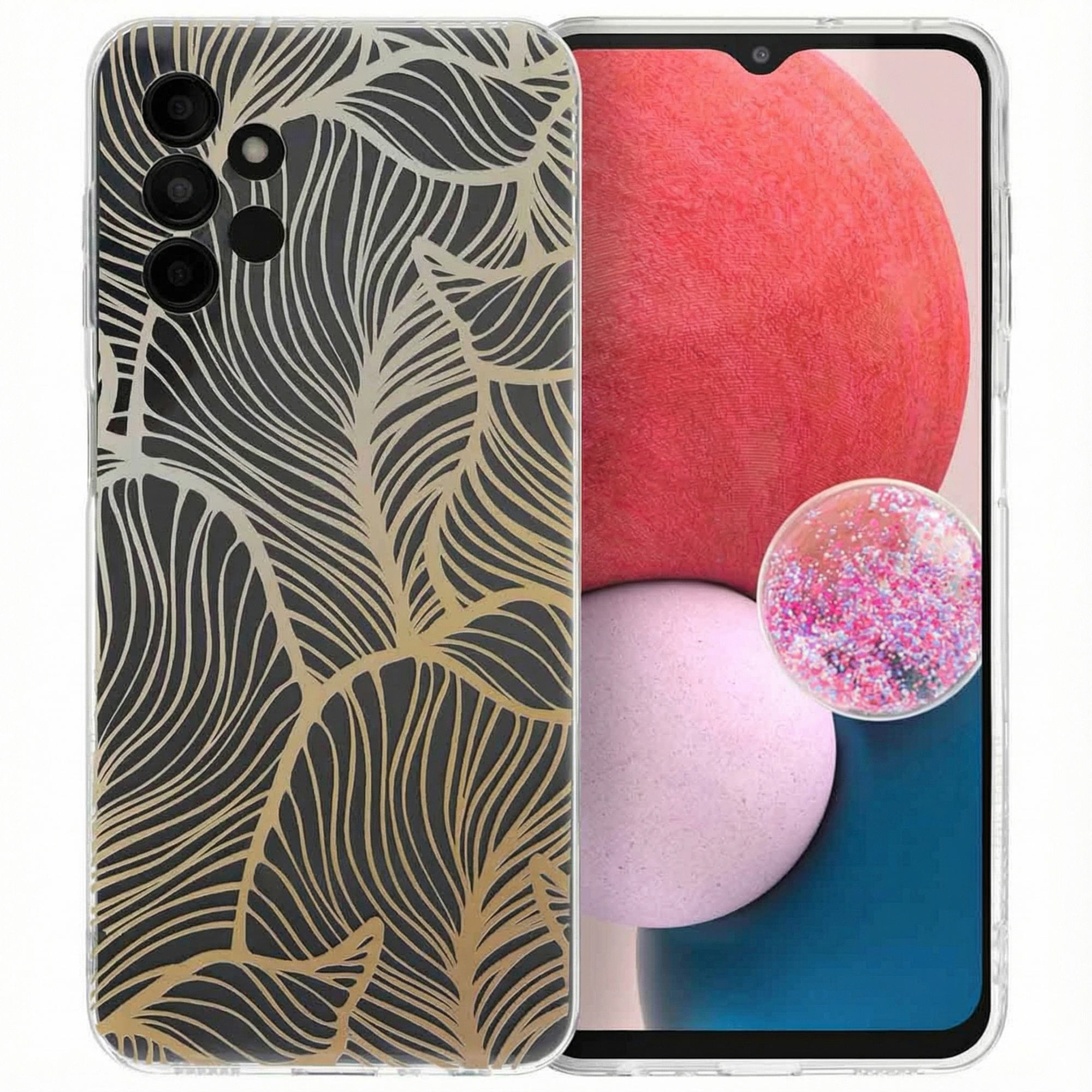 imoshion Design Hülle für das Samsung Galaxy A13 (4G) - Golden Leaves Transparent