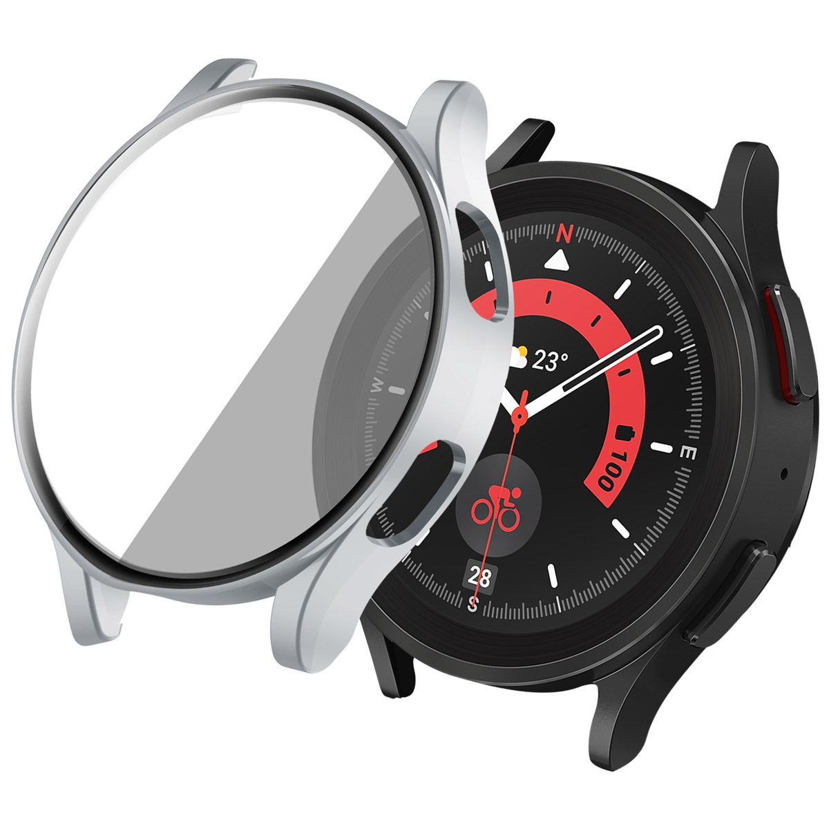 imoshion Full Cover Hard Case für das Samsung Galaxy Watch 4 - 40 mm - Silber