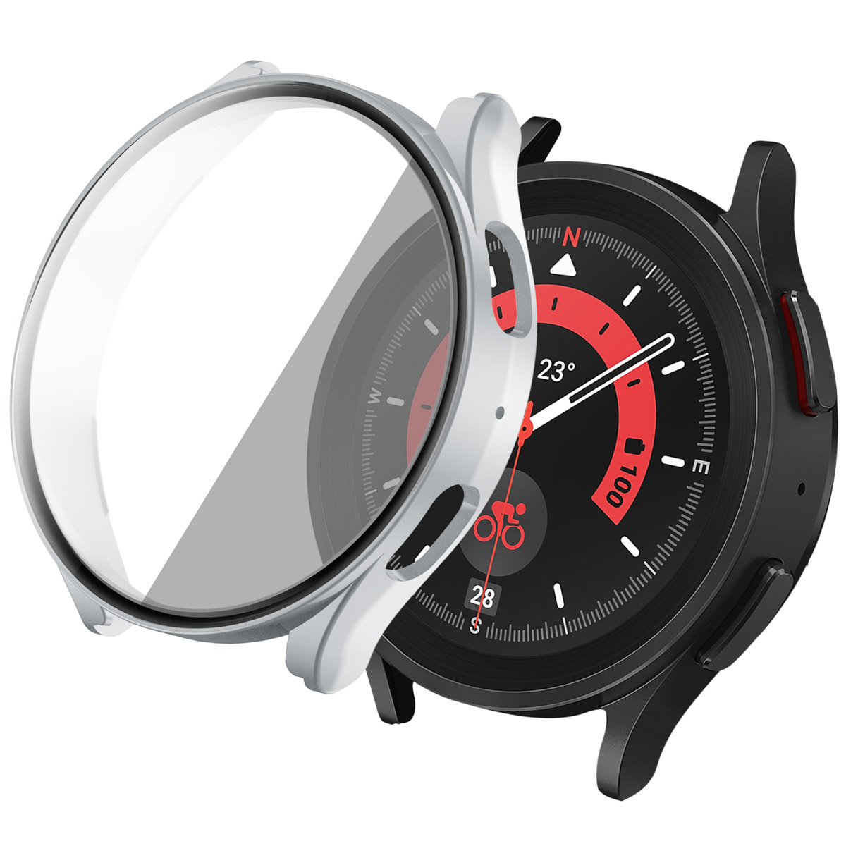 imoshion Full Cover Hard Case für das Samsung Galaxy Watch 5 - 40 mm - Silber