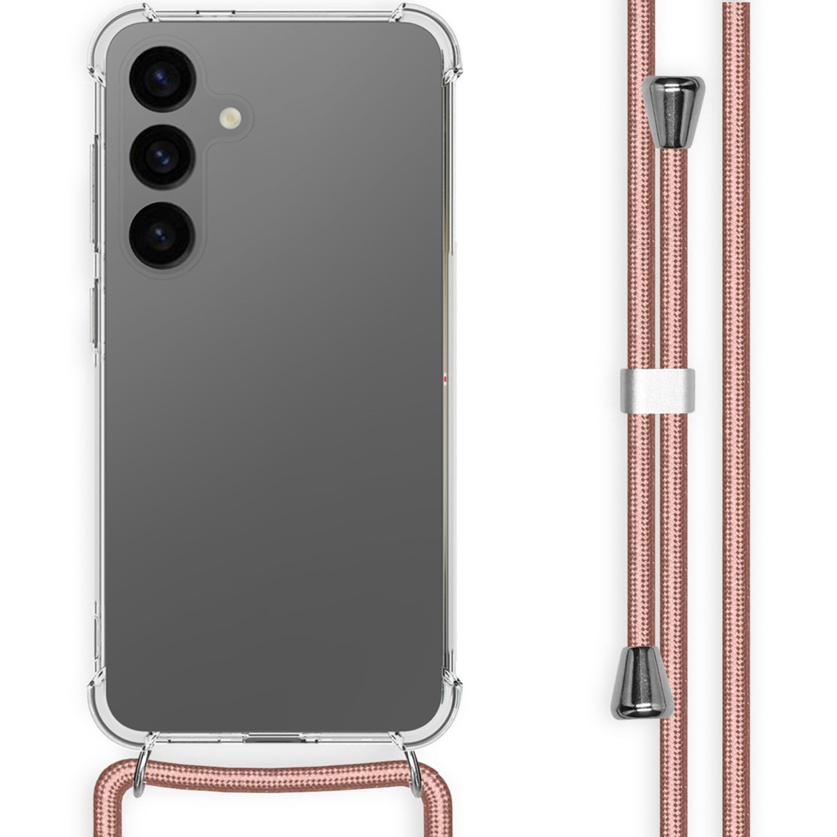 imoshion Transparentes Backcover mit Band für das Samsung Galaxy S24 - Rosé gold