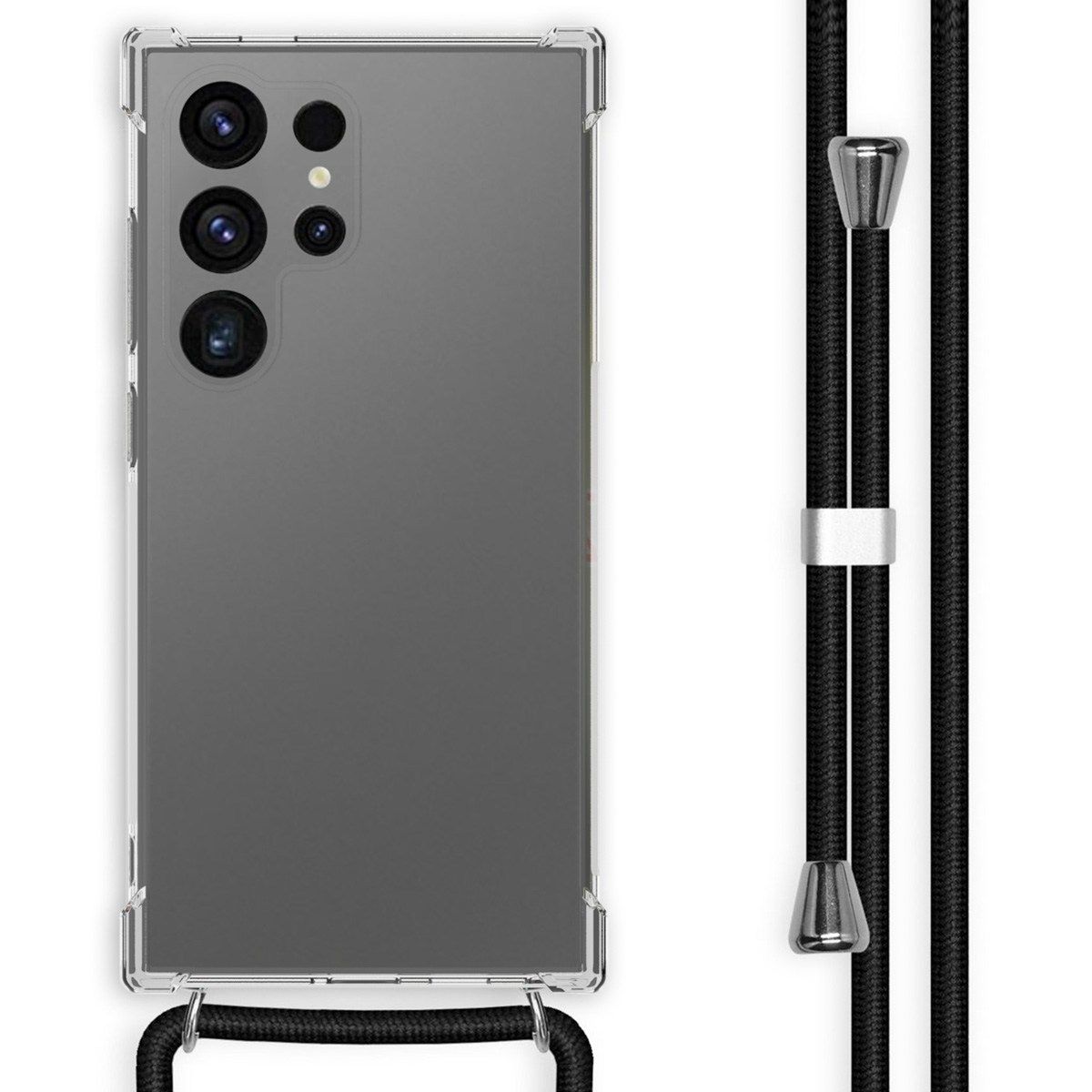 imoshion Transparentes Backcover mit Band für das Samsung Galaxy S24 Ultra - Schwarz