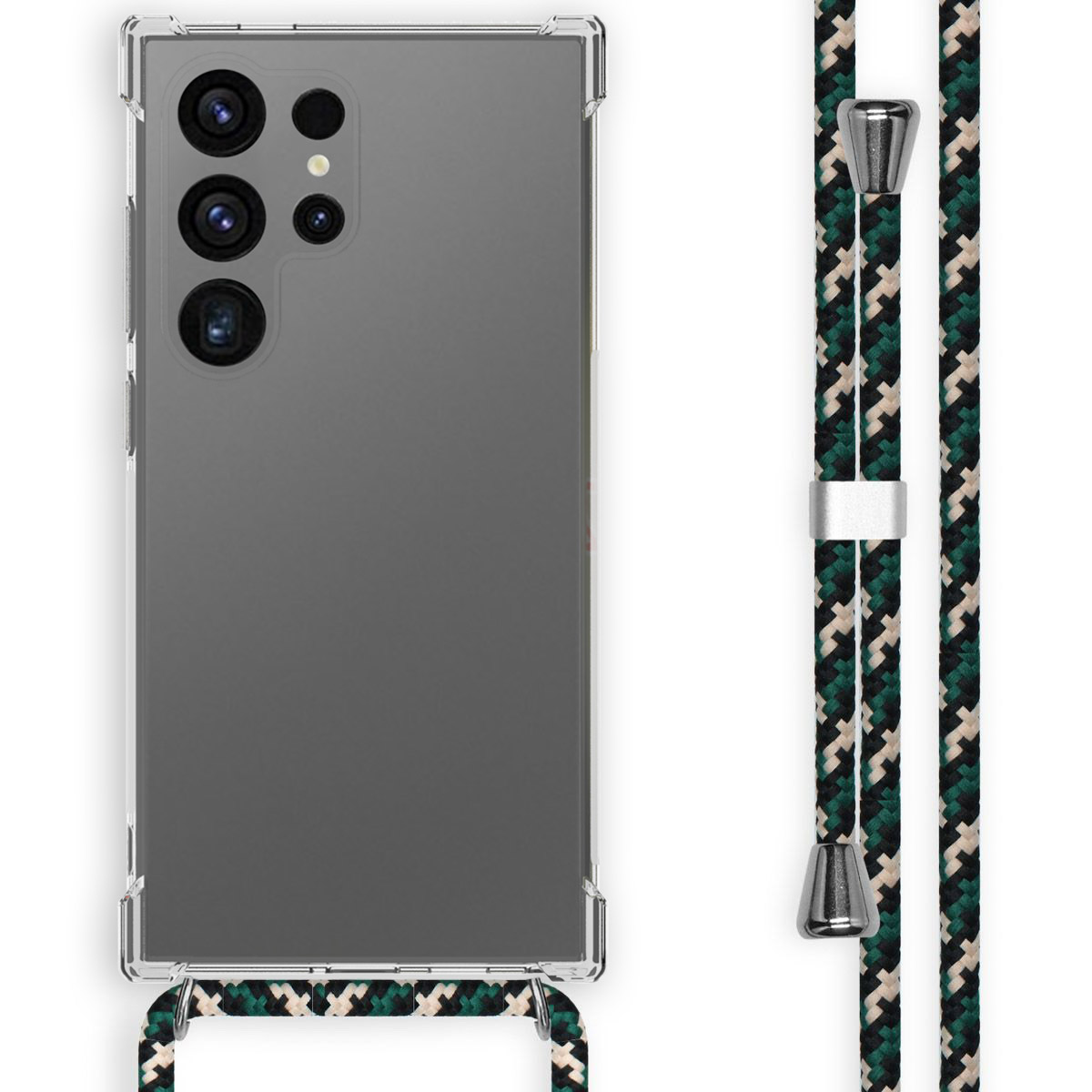 imoshion Transparentes Backcover mit Band für das Samsung Galaxy S24 Ultra - Grün