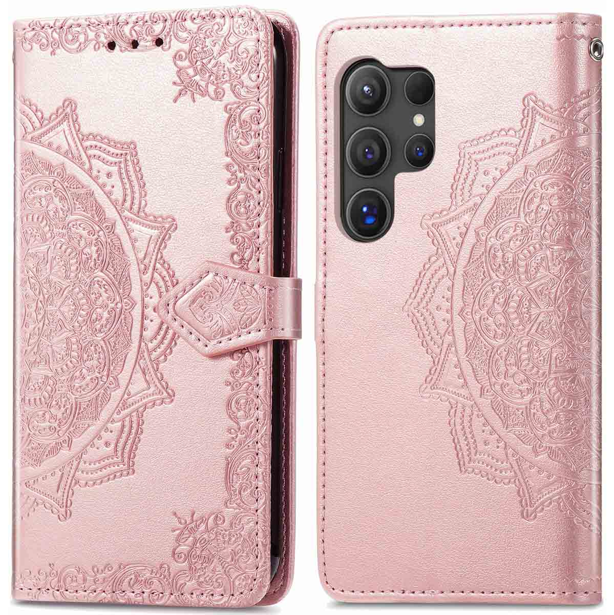 imoshion Mandala Klapphülle für das Samsung Galaxy S24 Ultra - Rosé gold