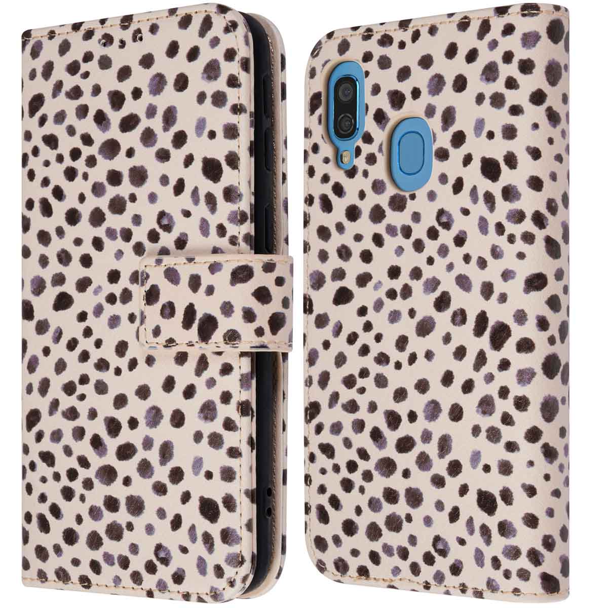 imoshion Design Klapphülle für das Samsung Galaxy A40 - Black And White Dots