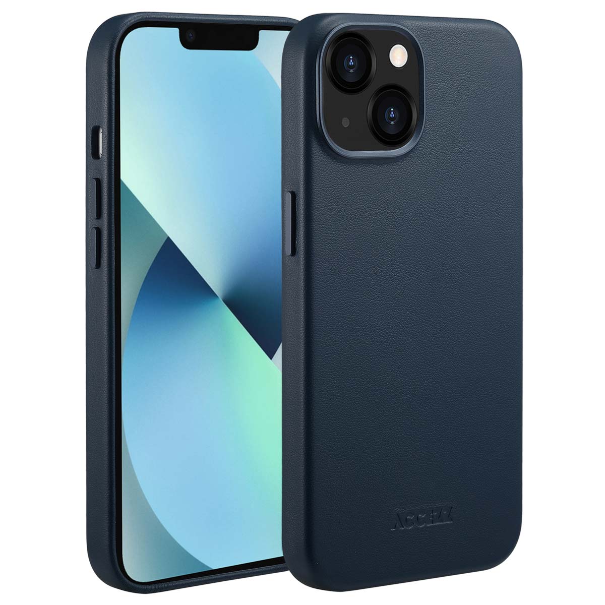 Accezz MagSafe Leather Backcover für das Apple iPhone 13 - Nightfall Blue