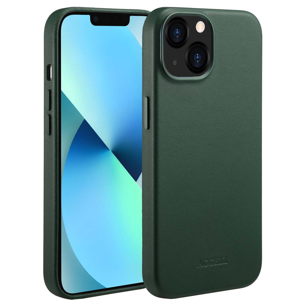 Accezz MagSafe Leather Backcover für das Apple iPhone 13 - Cedar Green