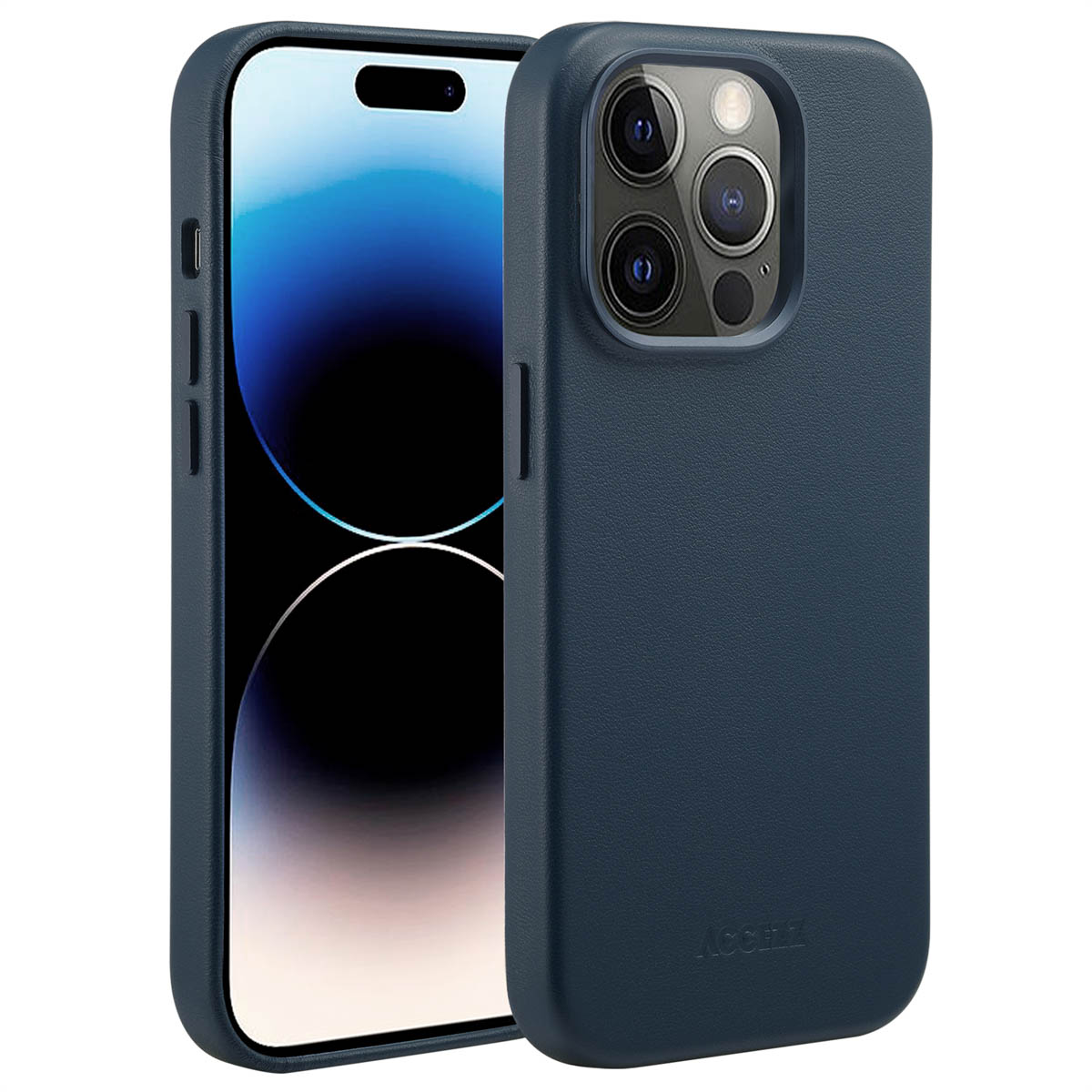 Accezz MagSafe Leather Backcover für das Apple iPhone 14 Pro - Nightfall Blue