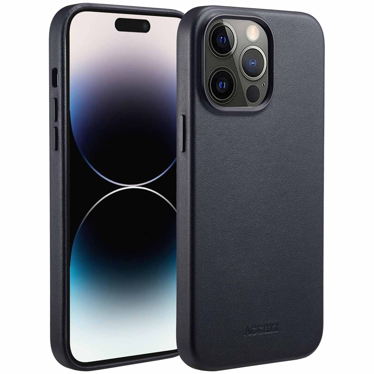 Accezz MagSafe Leather Backcover für das Apple iPhone 14 Pro Max - Onyx Black