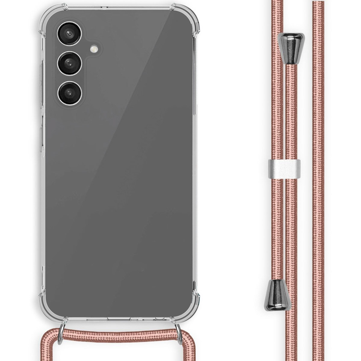 imoshion Transparentes Backcover mit Band für das Samsung Galaxy A25 (5G) - Rosé gold
