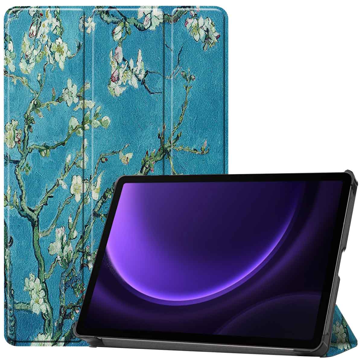 imoshion Design Trifold Klaphülle für das Samsung Galaxy Tab S9 11.0 Zoll / S10 Lite / S10 FE / S9 FE 10.9 Zoll - Green Plant