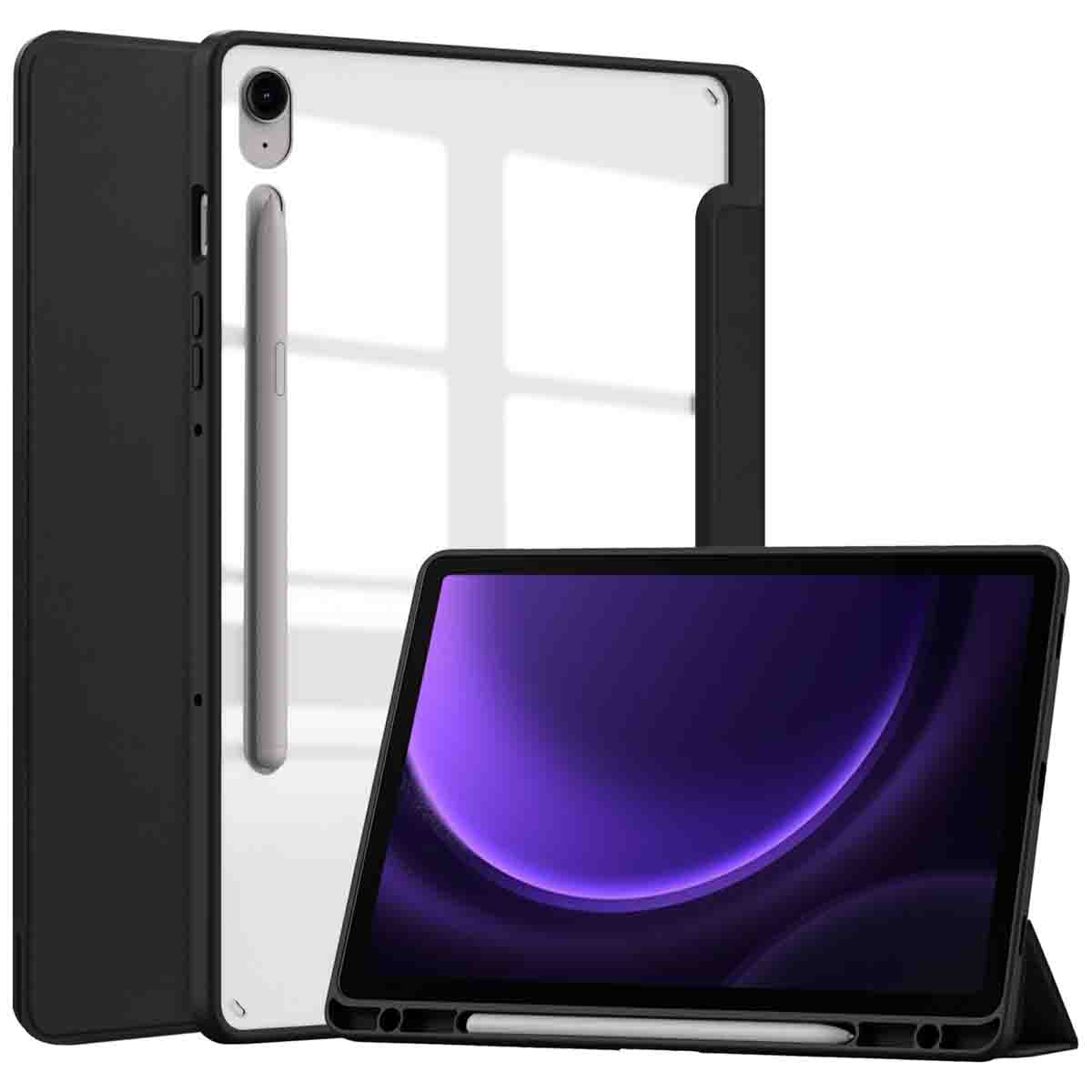 imoshion Trifold Hardcase Klapphülle für das Samsung Galaxy Tab S9 11.0 Zoll / Tab S10 FE / S9 FE 10.9 Zoll - Schwarz