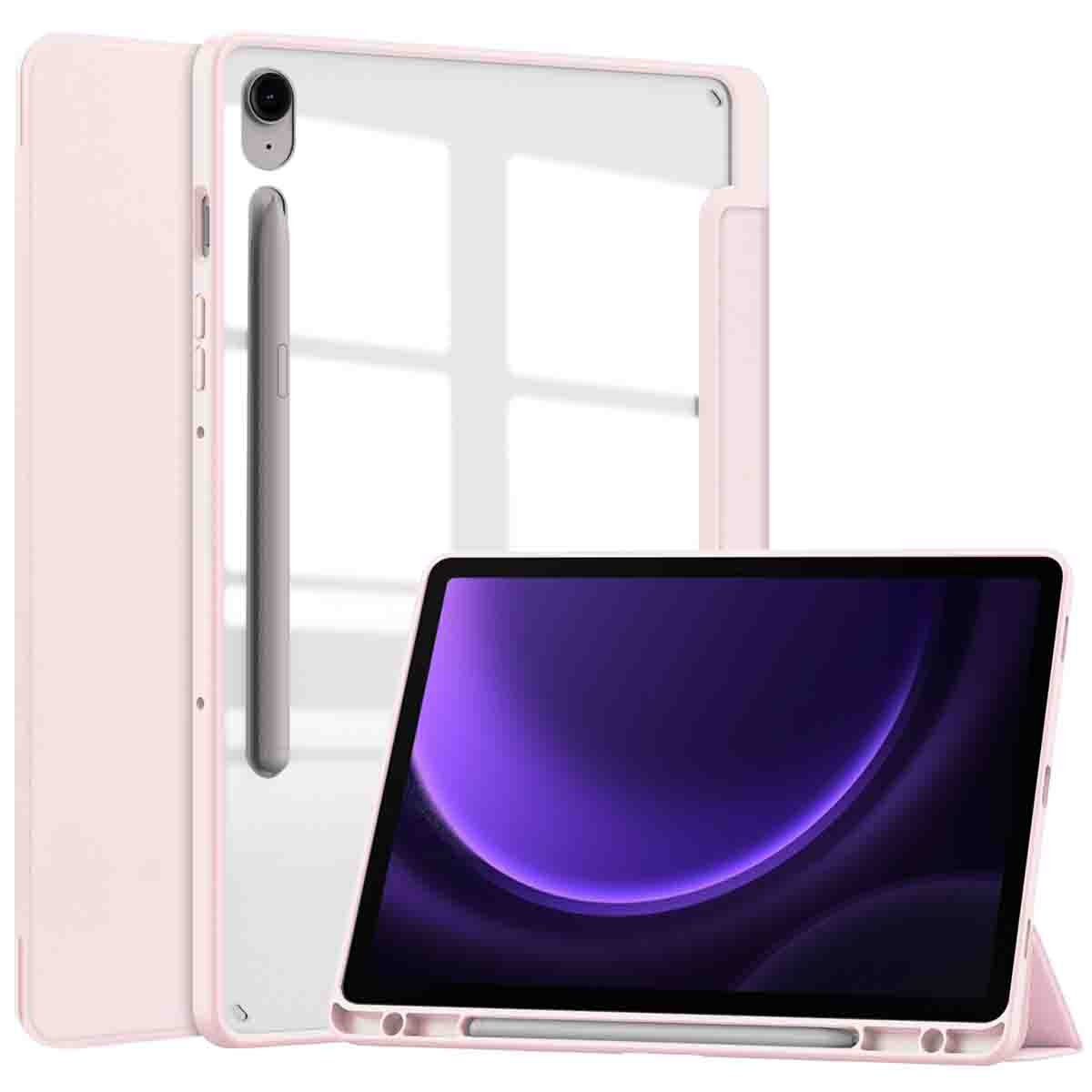 imoshion Trifold Hardcase Klapphülle für das Samsung Galaxy Tab S9 11.0 Zoll / Tab S10 FE / S9 FE 10.9 Zoll - Rosa