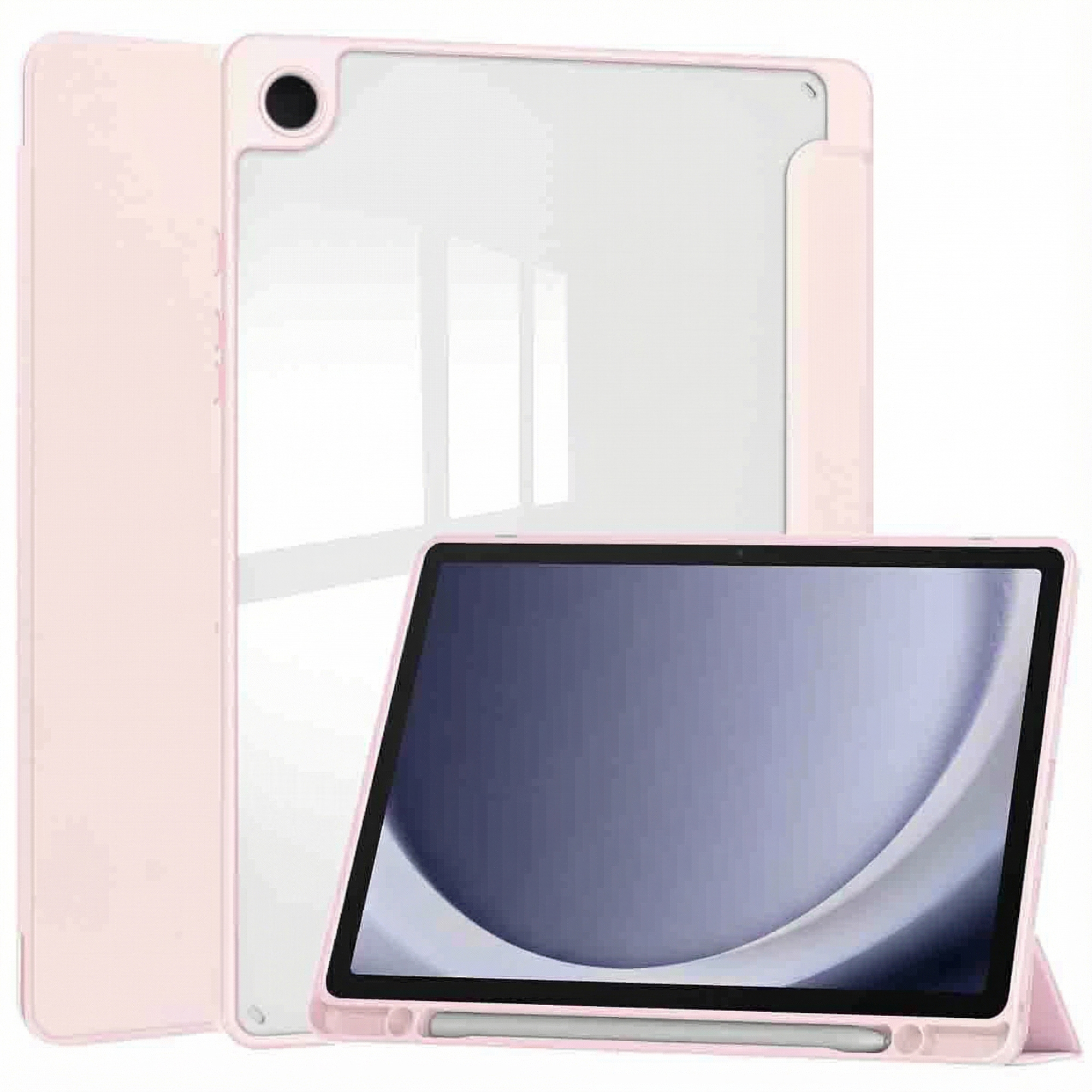 imoshion Trifold Hardcase Klapphülle für das Samsung Galaxy Tab A9 Plus - Rosa