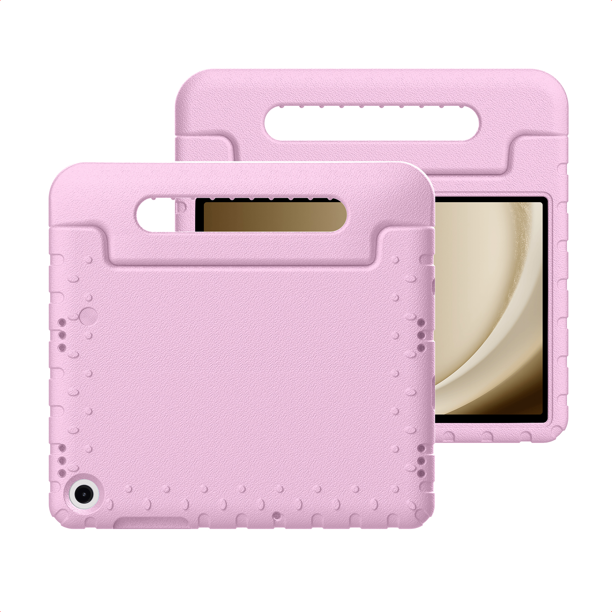 imoshion Schutzhülle mit Handgriff kindersicher für das Samsung Galaxy Tab A11 Plus / A9 Plus - Hellrosa