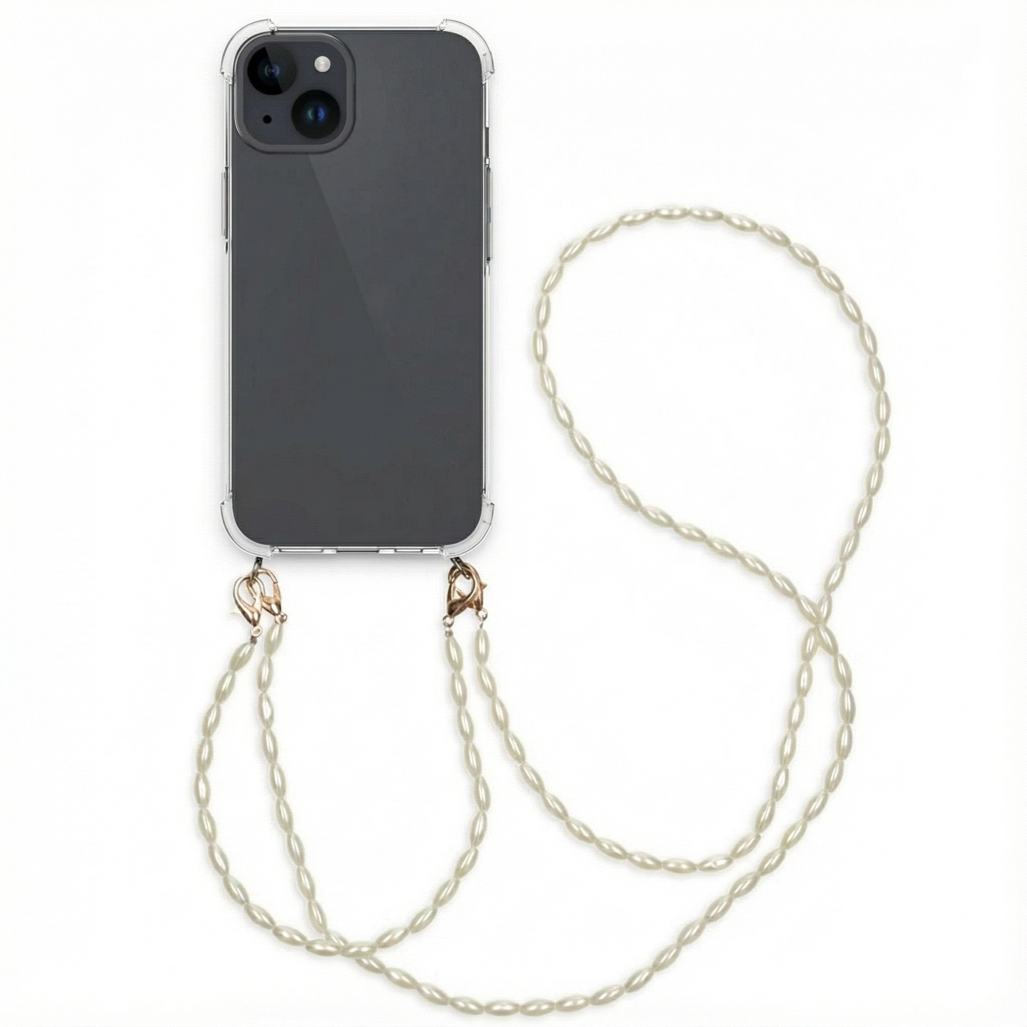 imoshion Handykette mit Perlen + Handgelenkschlaufe für das Apple iPhone 15 - Transparent