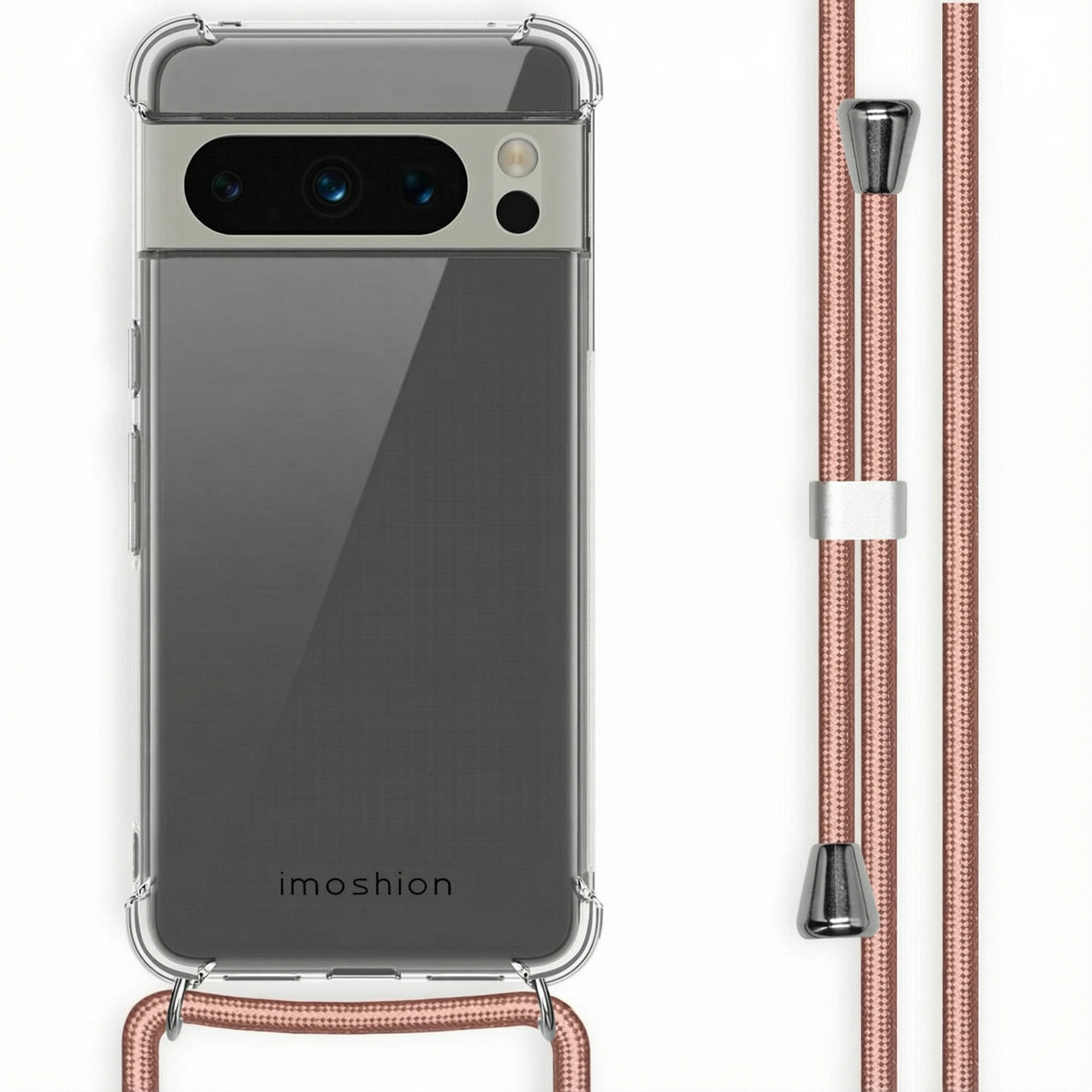 imoshion Transparentes Backcover mit Band für das Google Pixel 8 Pro - Rosé gold