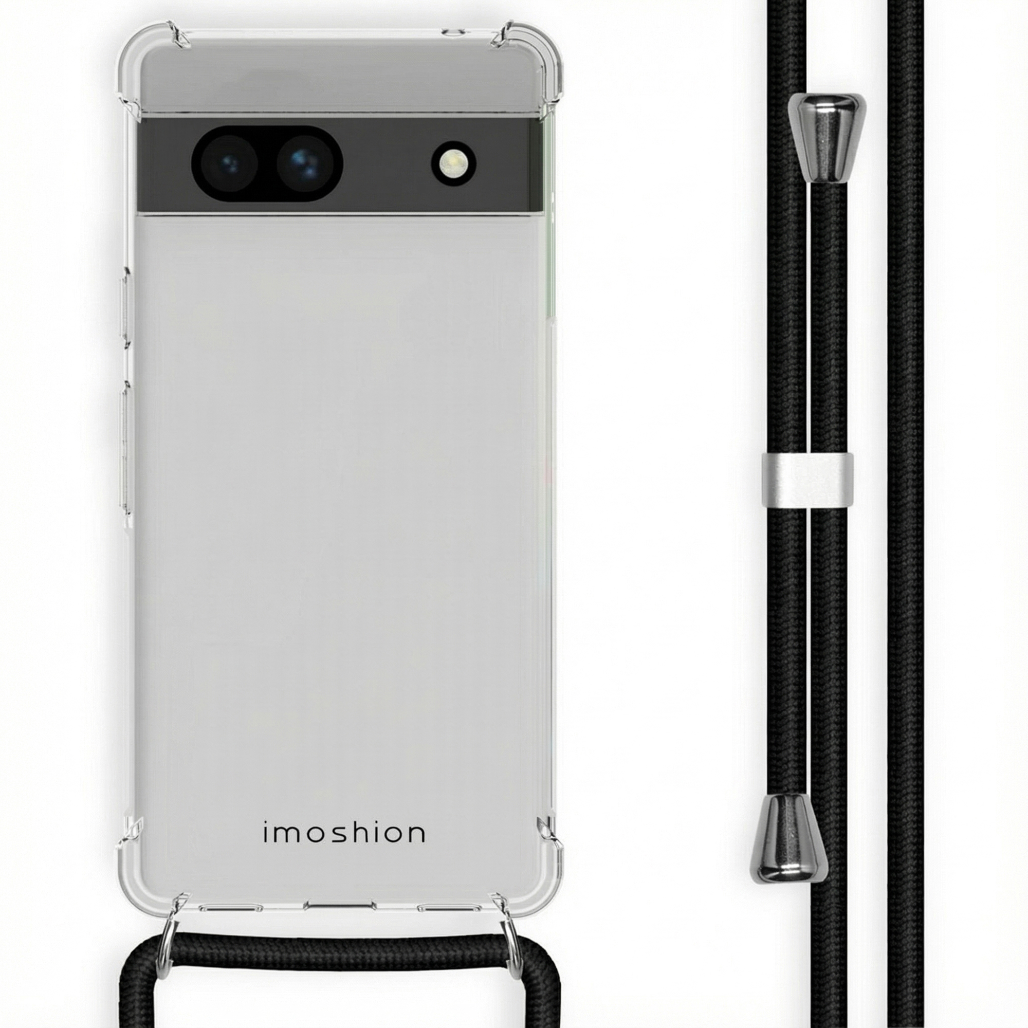imoshion Transparentes Backcover mit Band für das Google Pixel 7a - Schwarz