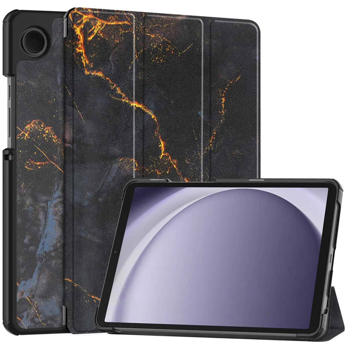 imoshion Design Trifold Klaphülle für das Samsung Galaxy Tab A11 / A9 8.7 Zoll - Black Marble