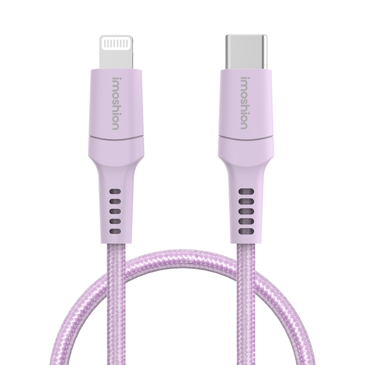 imoshion Lightning- auf USB-C-Kabel – nicht MFi-zertifiziert – Geflochtenes Gewebe – 1 m – Lila