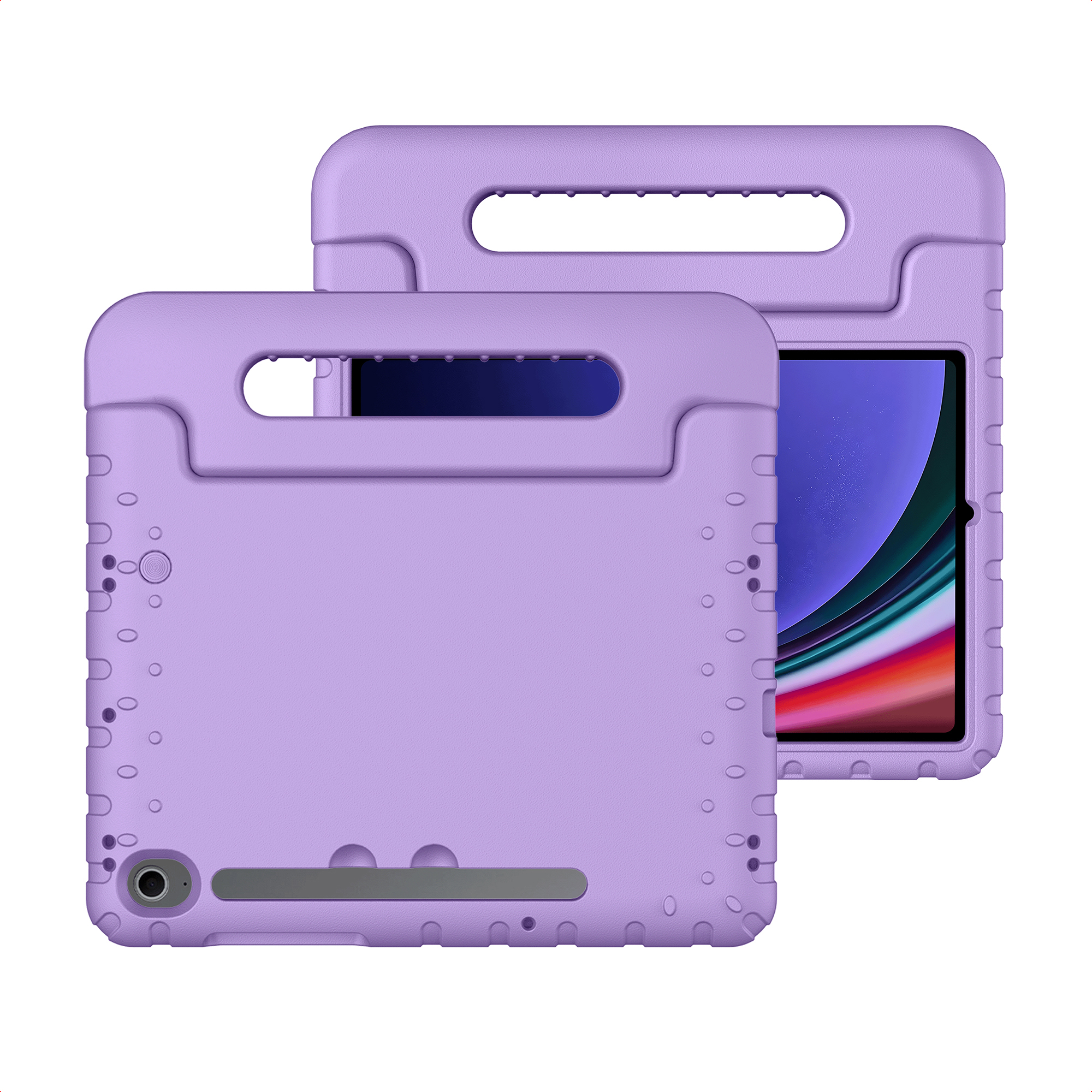 imoshion Schutzhülle mit Handgriff kindersicher für das Samsung Galaxy Tab S11 / S9 11.0 Zoll / S10 Lite / S10 FE / S9 FE 10.9 Zoll - Lila