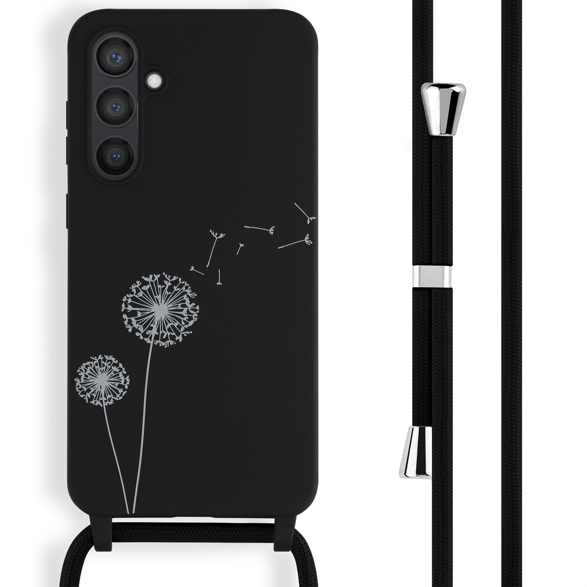 imoshion SilikonHülle design mit Band für das Samsung Galaxy S23 FE - Dandelion Black